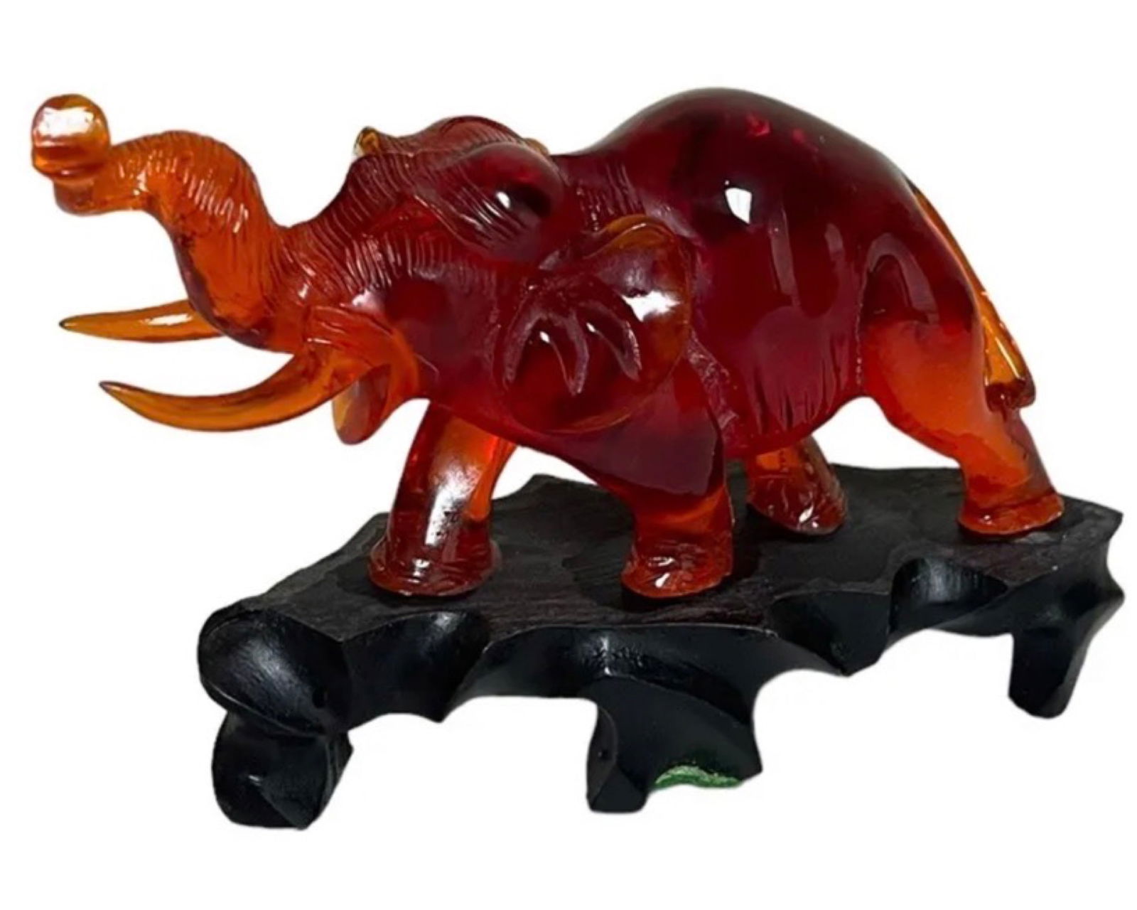 Hand Made Chinese carved acrylic Elephant statue (1 of 6)