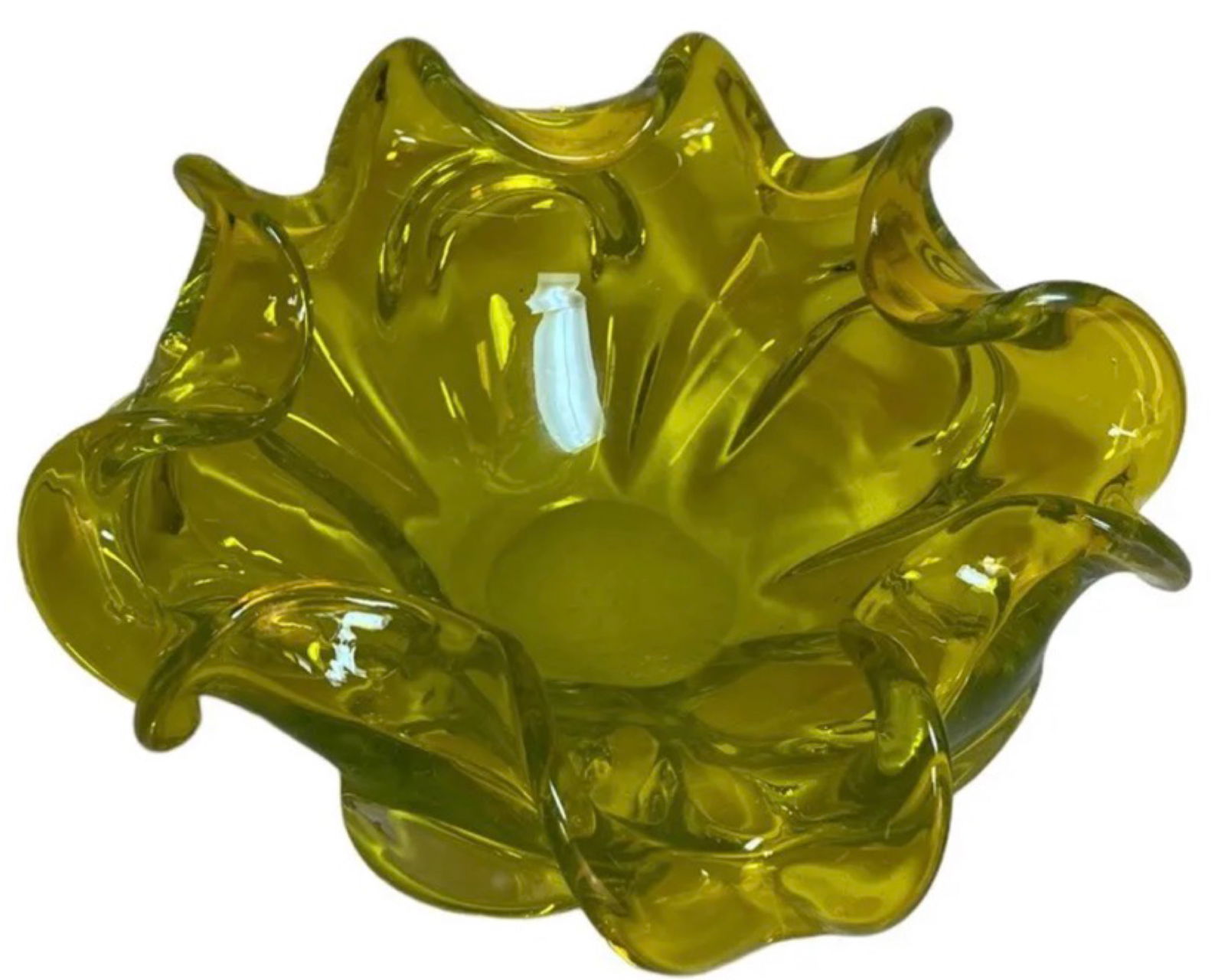 MCM Hand Blown Art Glass Bowl Dish Ashtray (1 of 5)