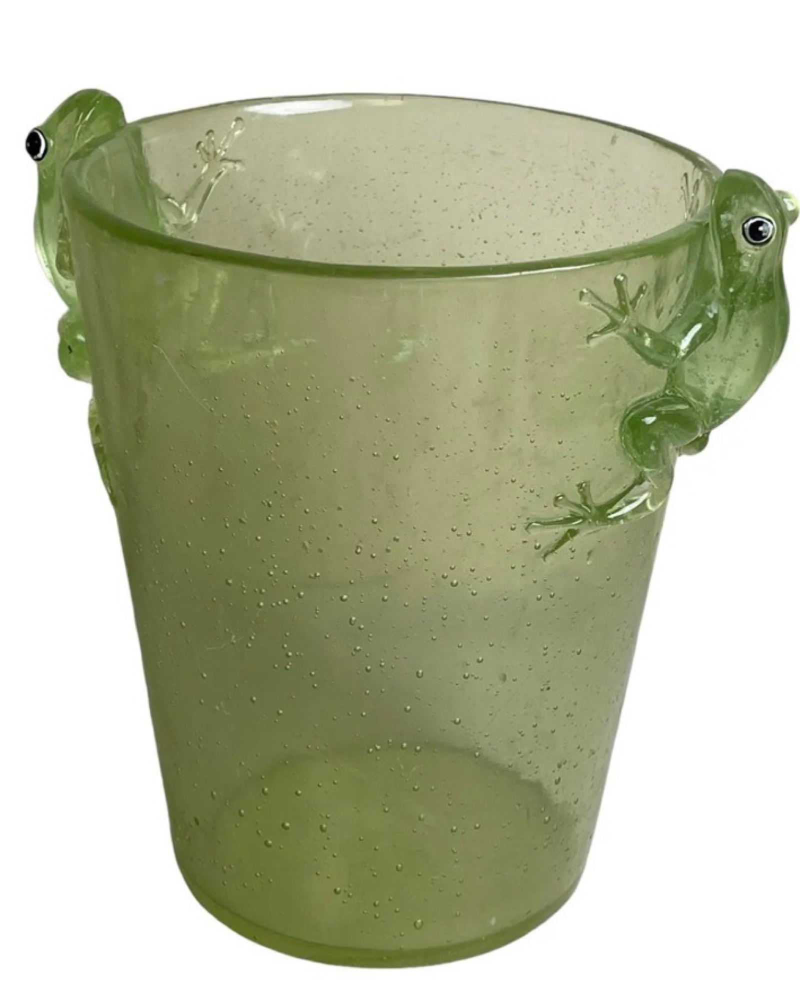 Vintage Acrylic Lucite Green Tree Frog Basket (1 of 4)