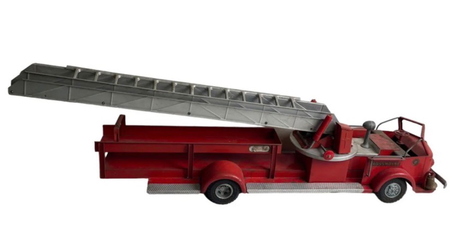 Vtg 1950'sLADDER FIRE TRUCK PRESSED STEEL TOY (1 of 8)