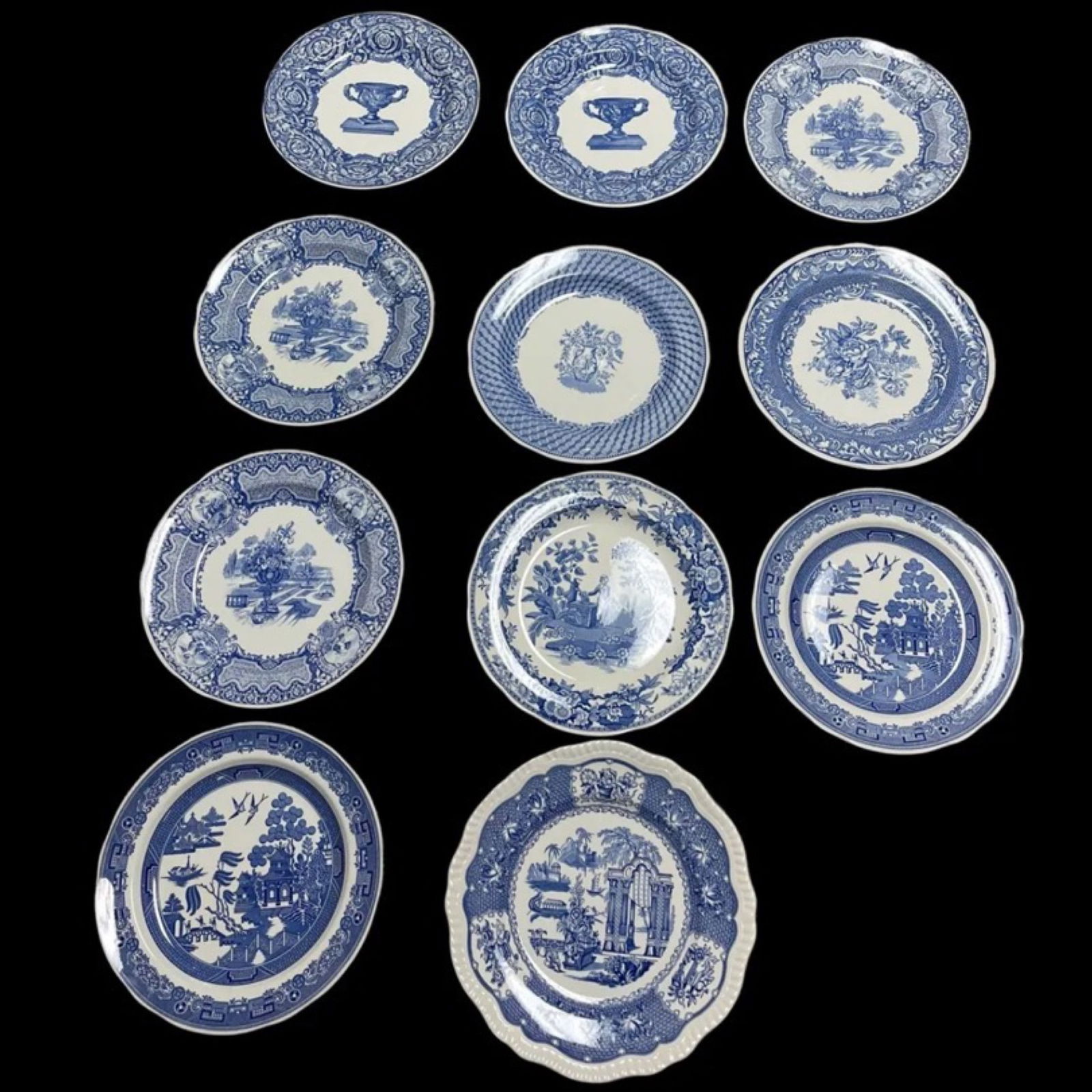 SPODE Blue Room Collection 11 Diners Plates (1 of 2)