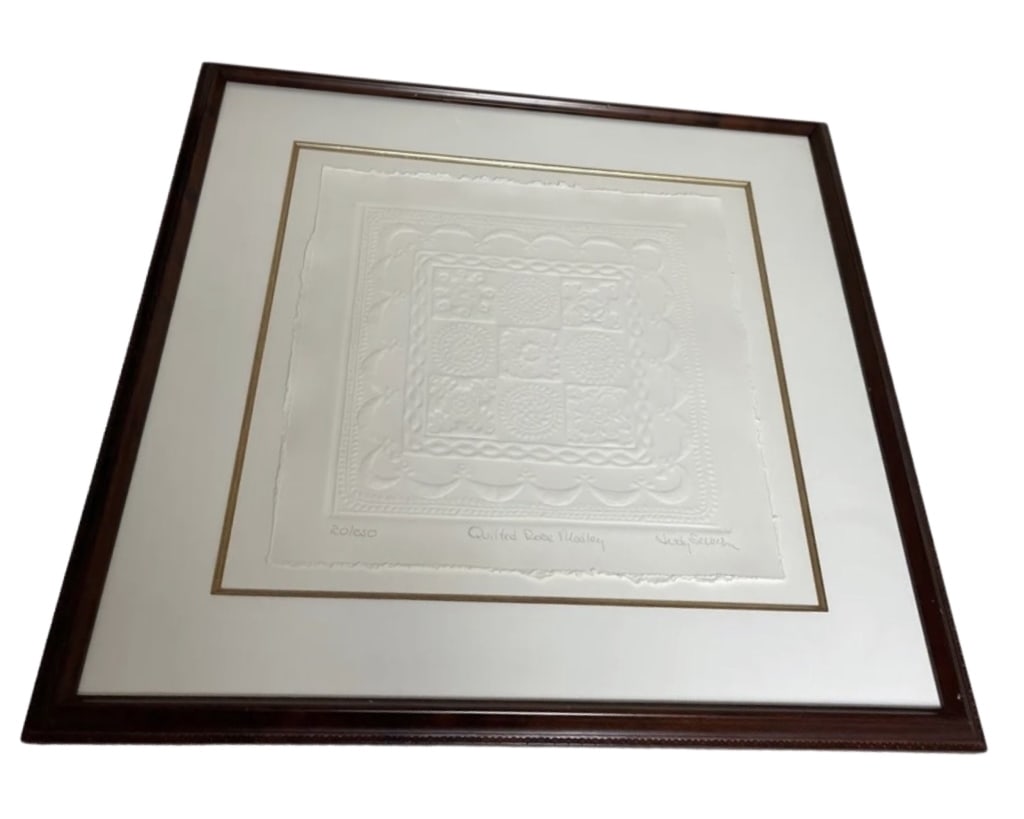 Judy Severson Quilt Print Rose Medley Signed: Rare Judy Severson Quilt Print Rose Medley Signed & Numbered Framed 20/250.Size 23x23 Inches Including Frame.Good Condition