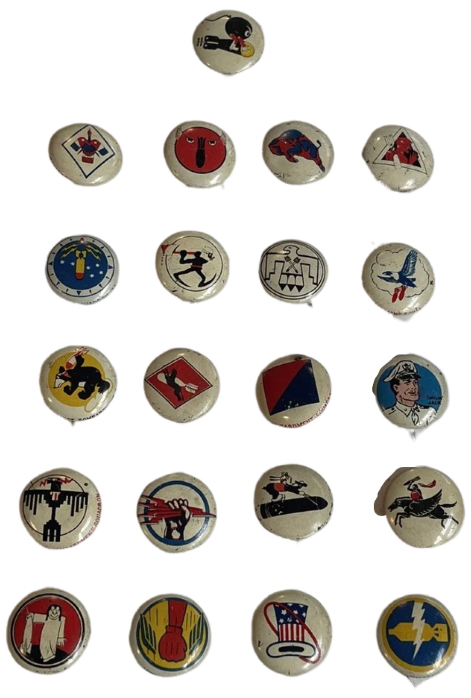 Lot Of 21 Vintage WW2 1940s Kellogg's Pep Pins (1 of 2)