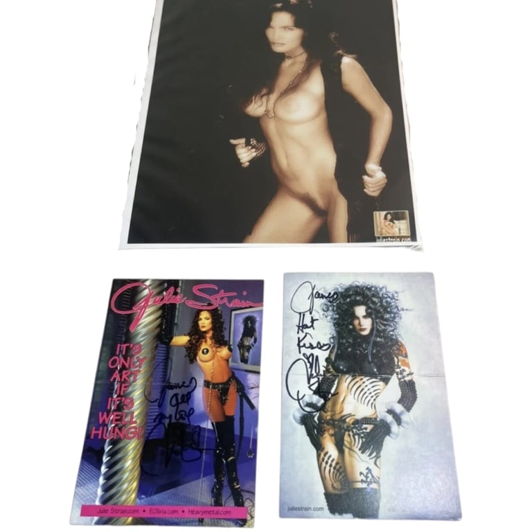 JULIE STRAIN Lot Of 3 HAND SIGNED Photo Sexy Art (1 of 6)