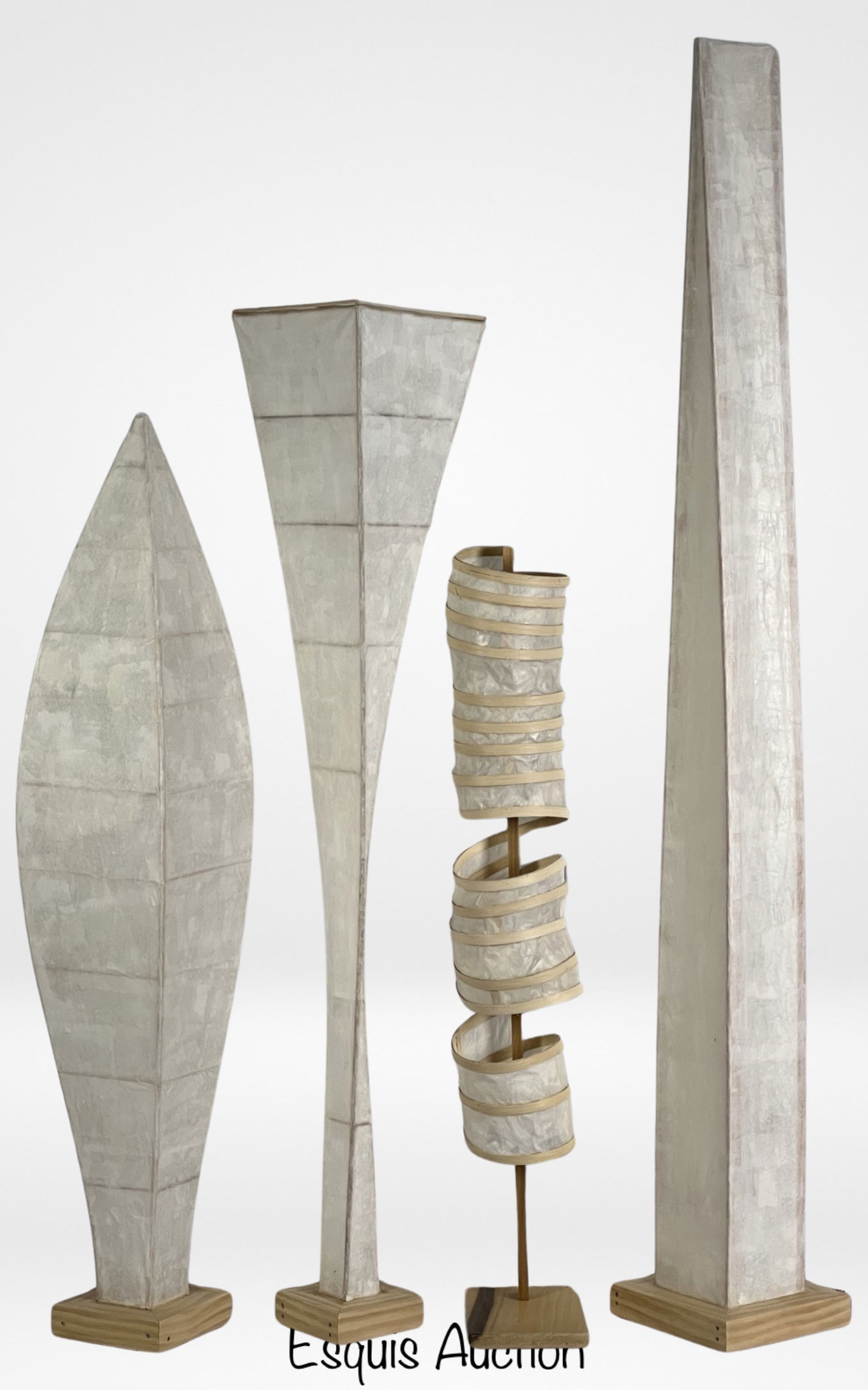 Four Modernsit Paper & Wood Floor Sculptures (1 of 5)