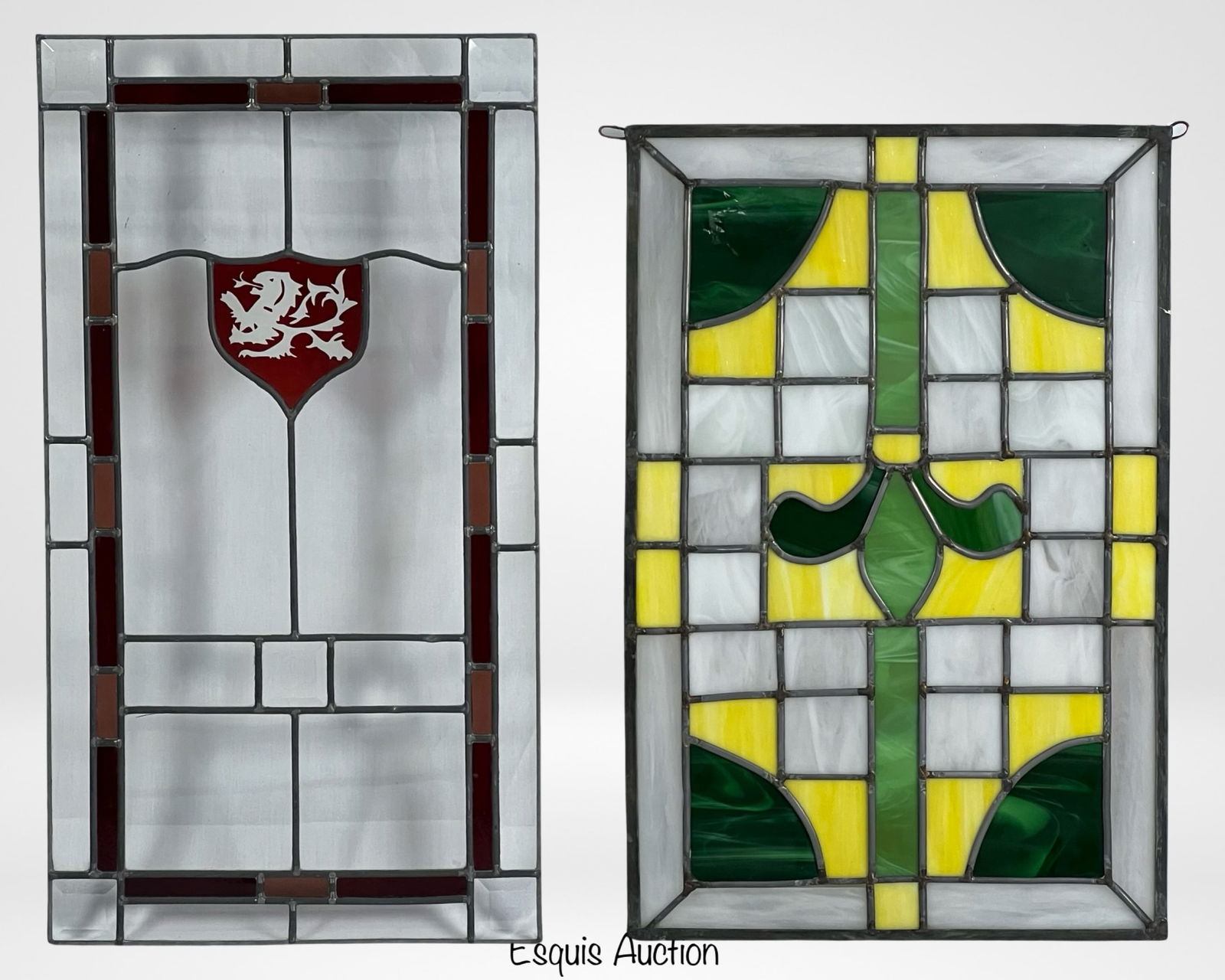Two Stained Glass Window Panels (1 of 5)