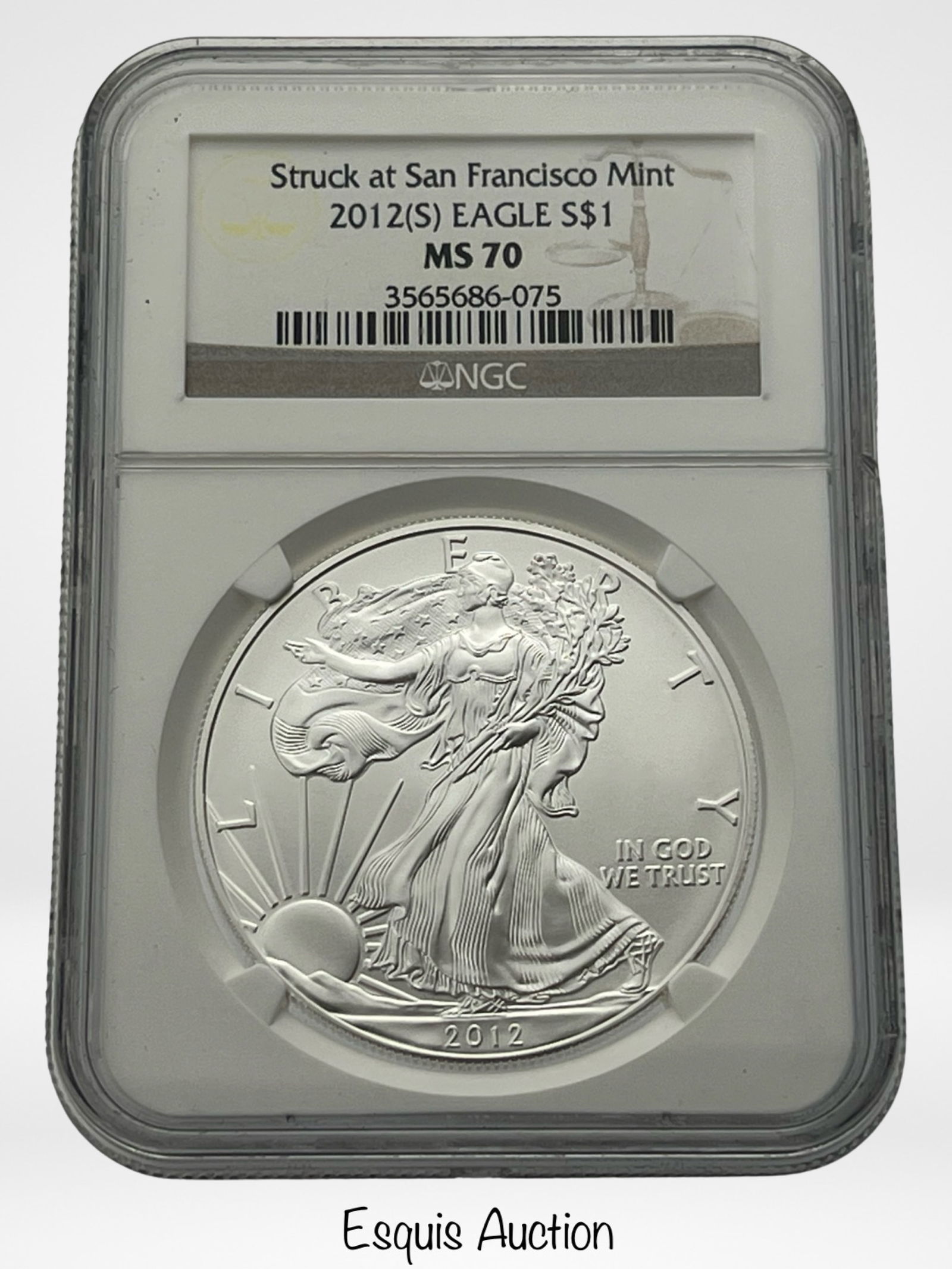 2012 US Silver Eagle Dollar Coin MS70 San Francisc (1 of 2)