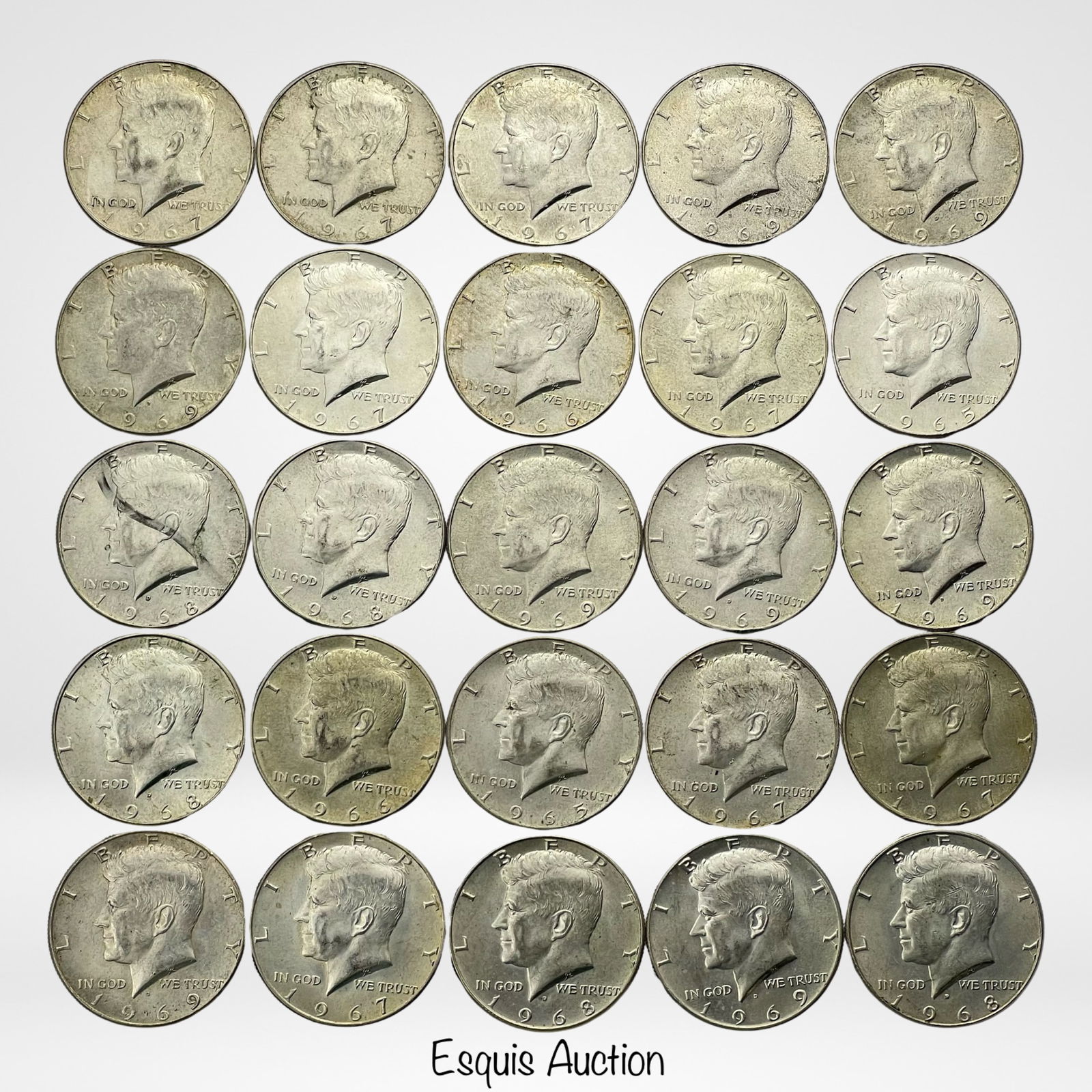 US Silver Kennedy Half Dollar Coins- Lot of 25 (1 of 3)