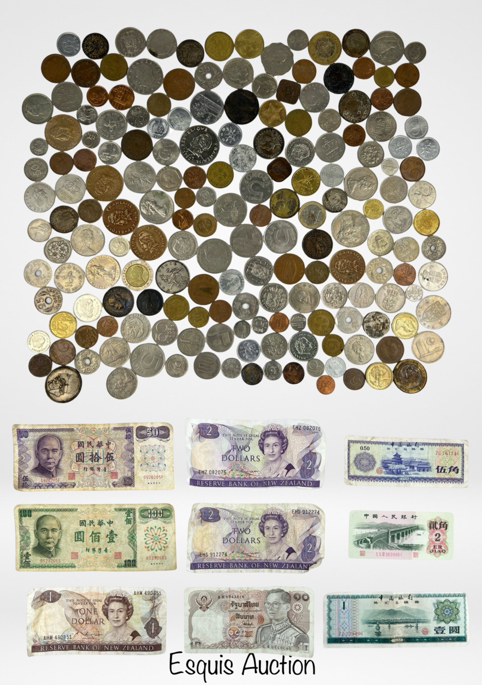 Lot of World Coins & Currency: Unsearched lot of Vintage World Coins and Currency.