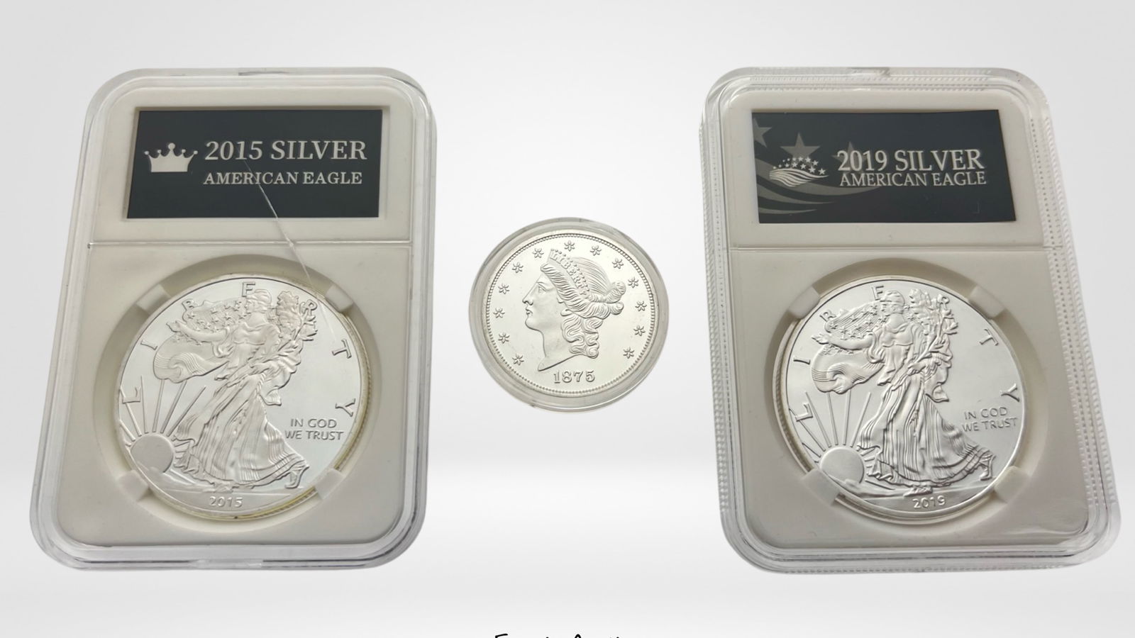 2015 & 2019 American Silver Eagle Dollar Coins & (1 of 2)