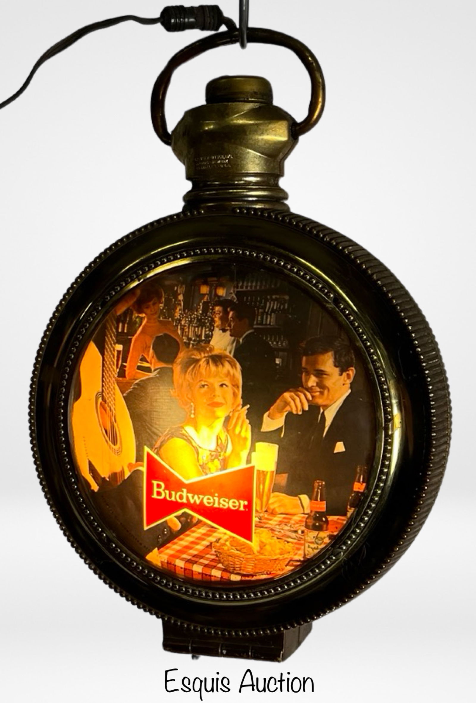 60's Budweiser Rotating Pocket Watch Clock Sign (1 of 6)
