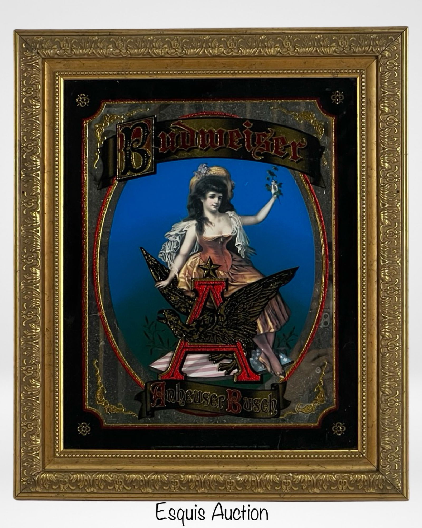 Anheuser Busch Budweiser Advertising Bar Mirror (1 of 2)