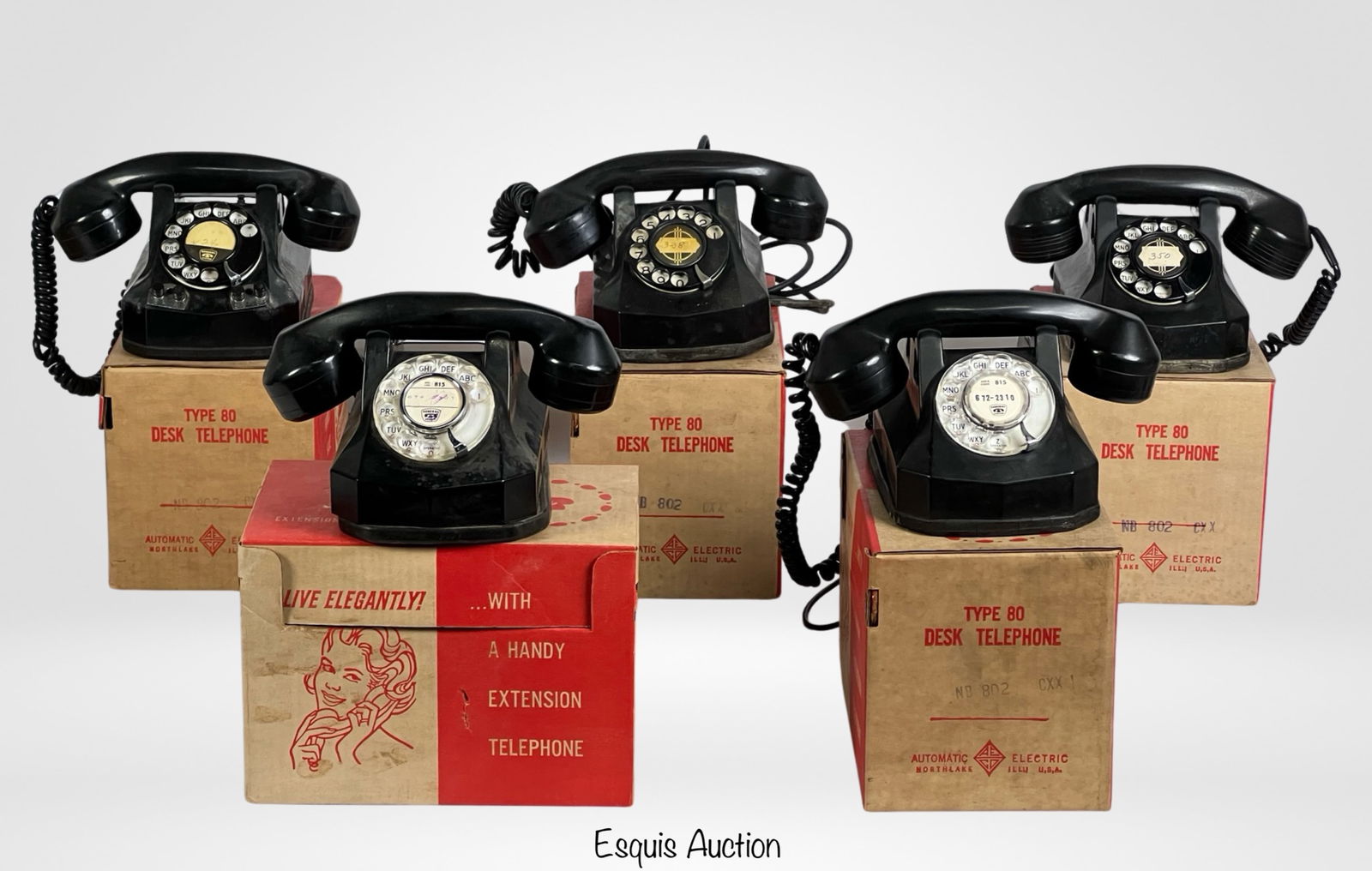 Lot of 5 Vintage Automatic Electric Rotary Phones (1 of 4)