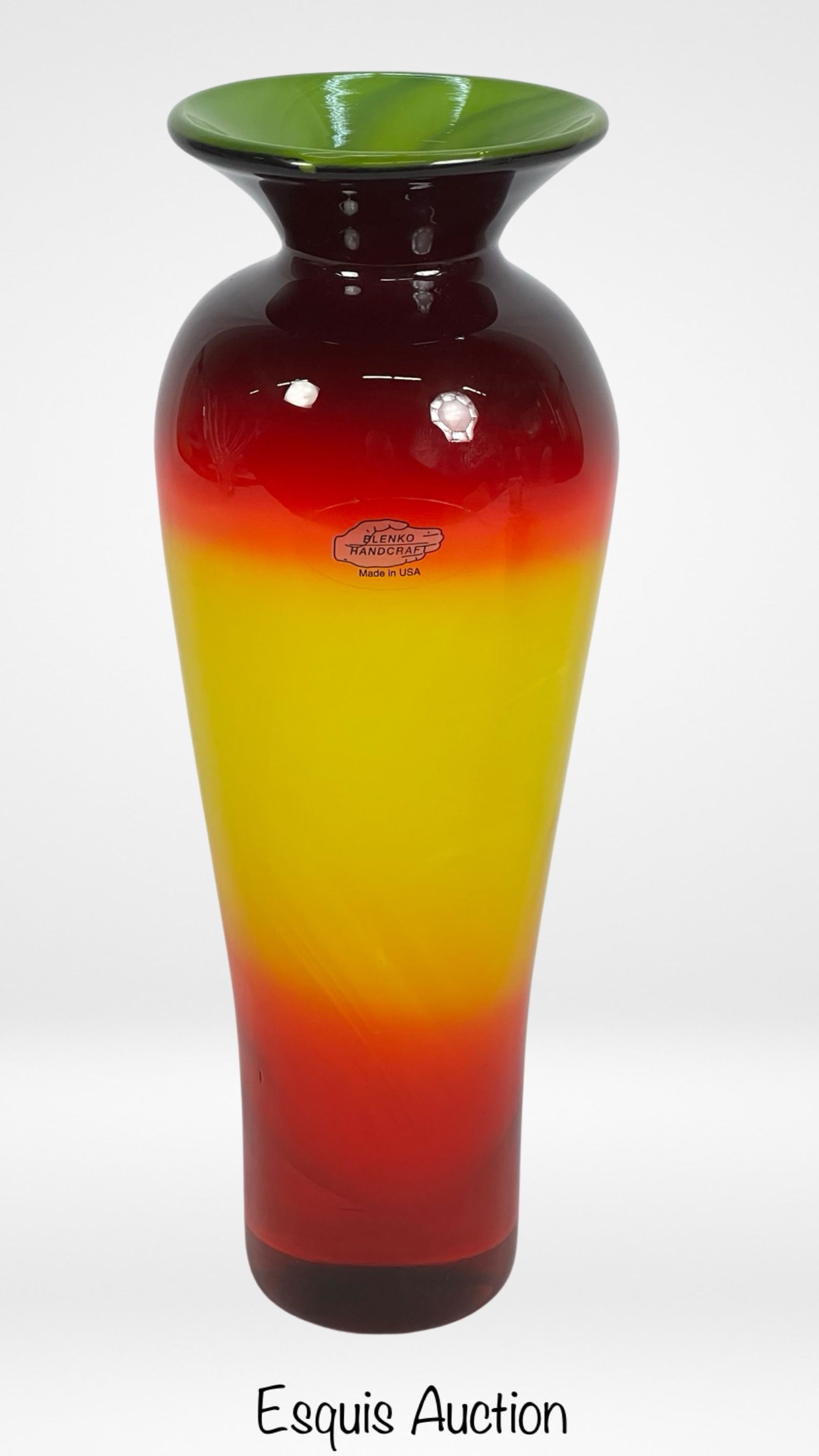 Blenko Art Glass "Tequila Sunrise" Hand Blown Vase (1 of 3)