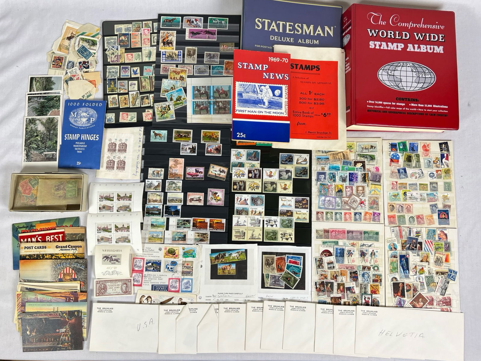 Lot of Vintage US & World Stamps & Postcards (1 of 6)