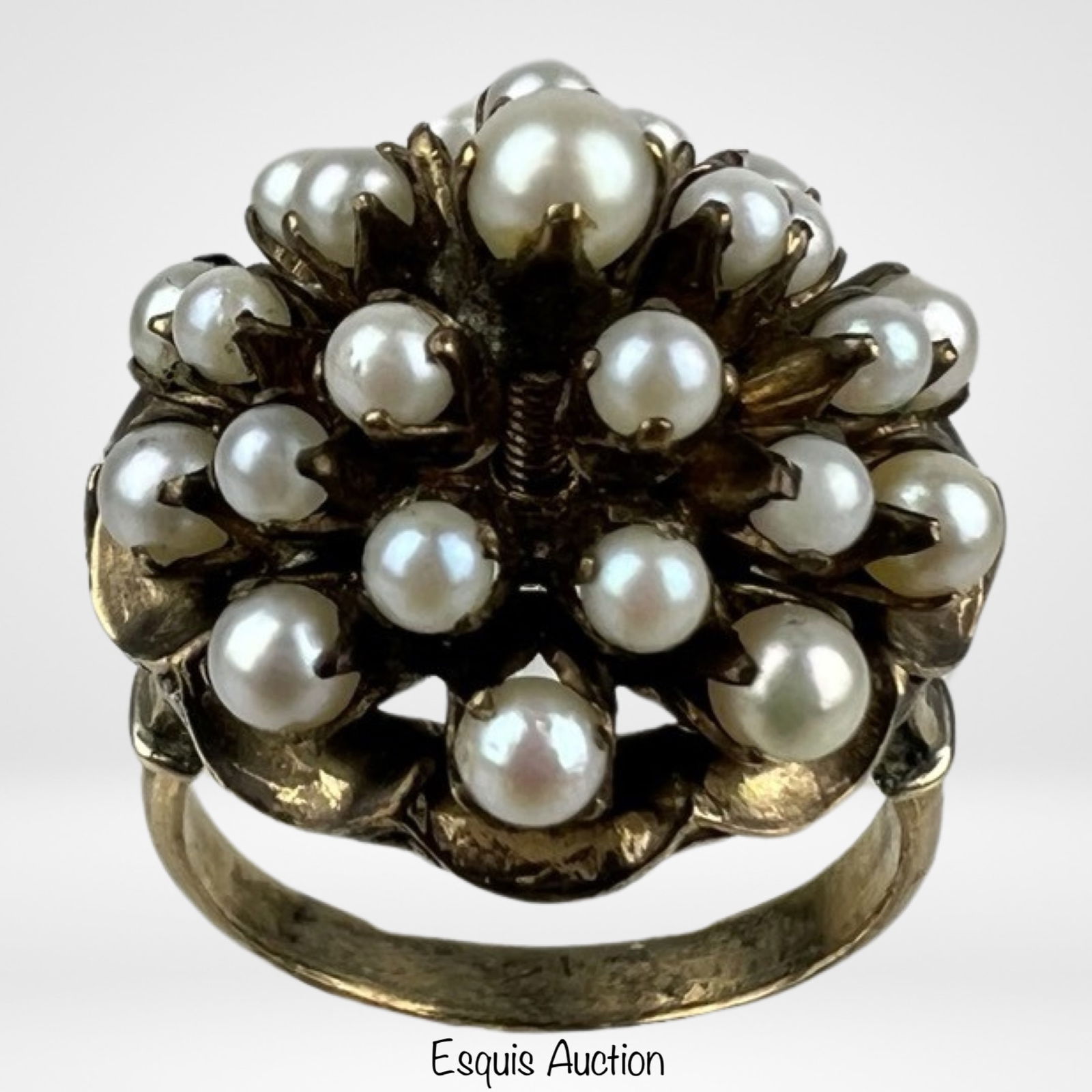 Antique 10k Gold Pearl Cluster Lady's Ring (1 of 5)