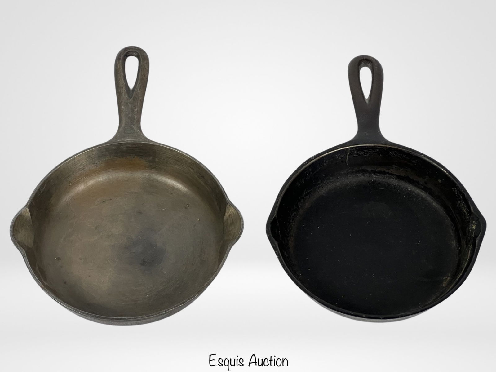 Griswold & Erie Cast Iron Skillets- No. 3: Griswold Cast iron Skillet No. 3 - 709E and Erie No. 3 Cast Iron Skillet.