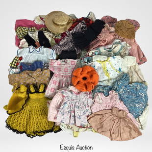 50+ pcs of Vintage Doll Clothes: 50+ pcs of Vintage Doll Clothes. Some manufactured, some home made. Some need TLC or mending