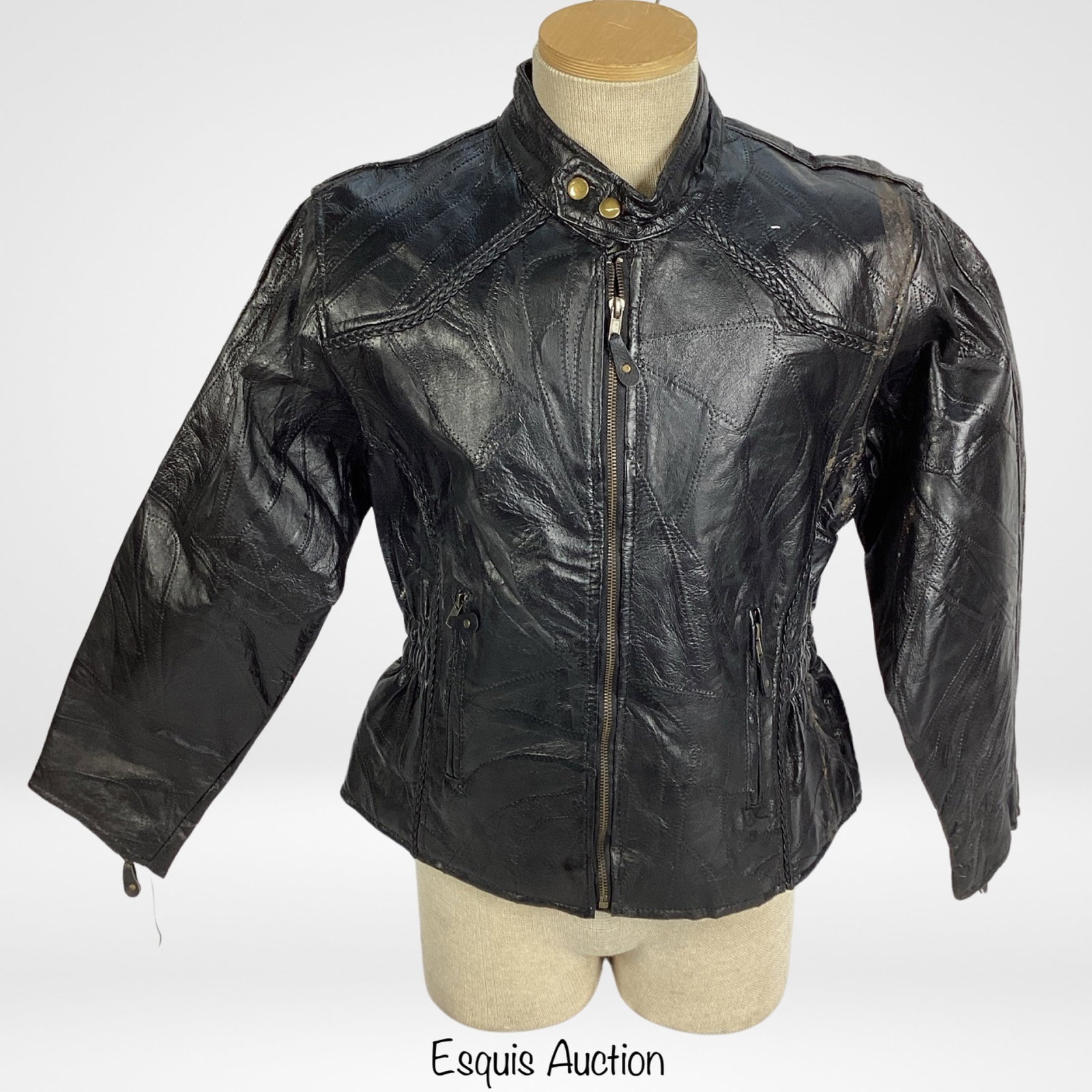 Women's Biker Motorcycle Black Leather Jacket (1 of 3)