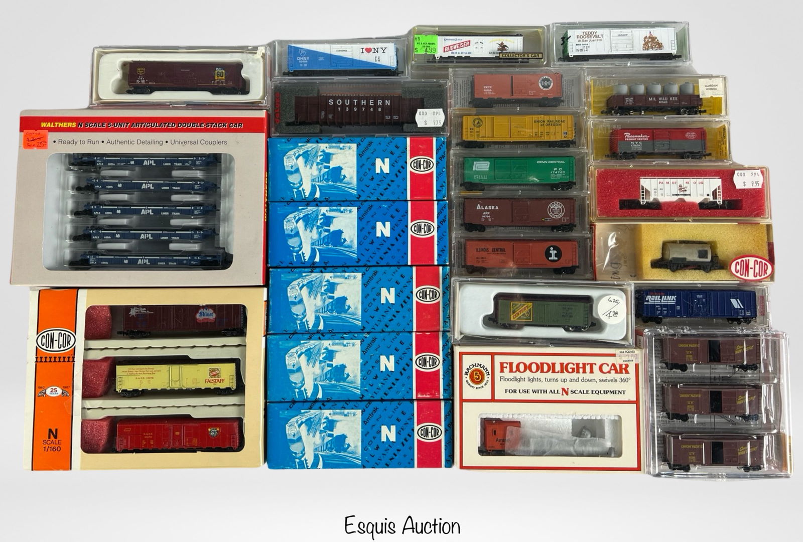 Large Lot of N Scale RR Train Cars- Con-Cor, Atlas (1 of 4)