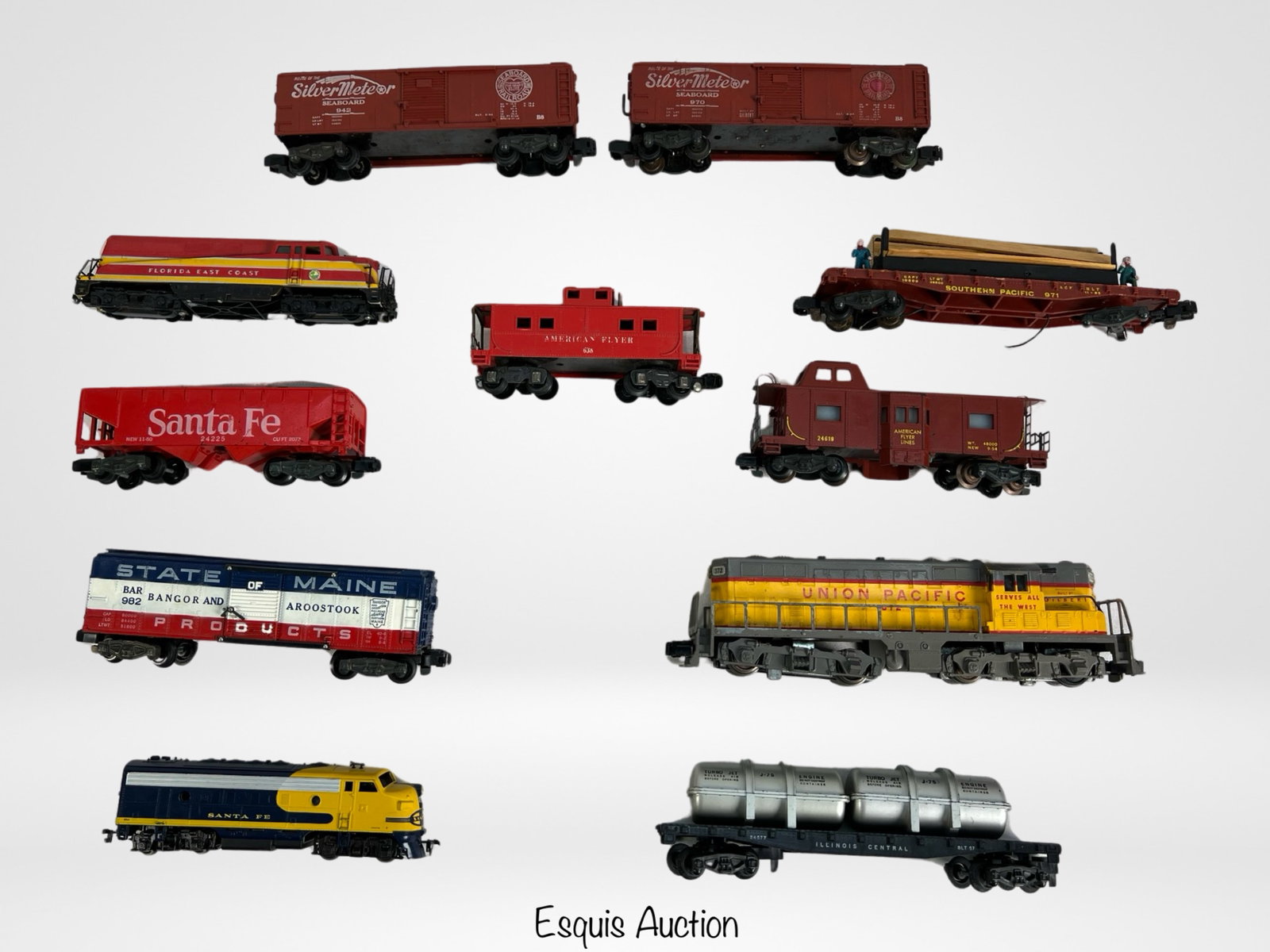 Vintage American Flyer S Gauge RR Train Cars & Eng: Vintage American Flyer S Gauge RR Train Cars & Locomotives