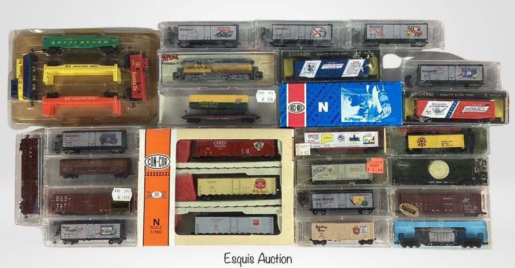 Group of N Scale RR Train Cars- Con-Cor, Micro-Tra (1 of 2)