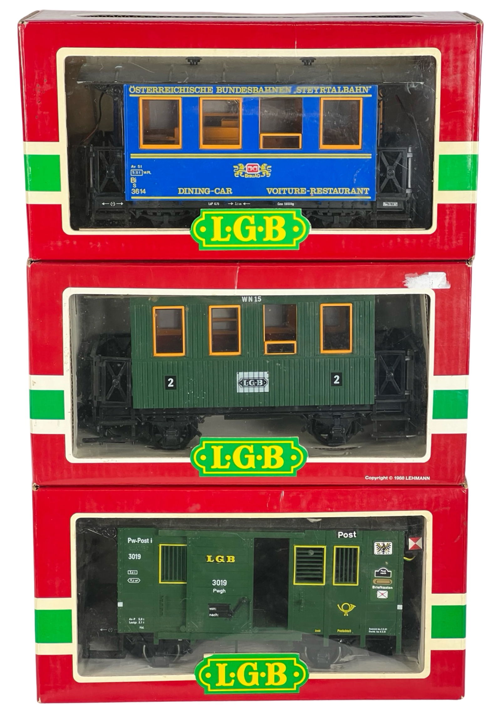 LGB Lehmann G Gauge- Lot of 3 RR Train Cars (1 of 2)