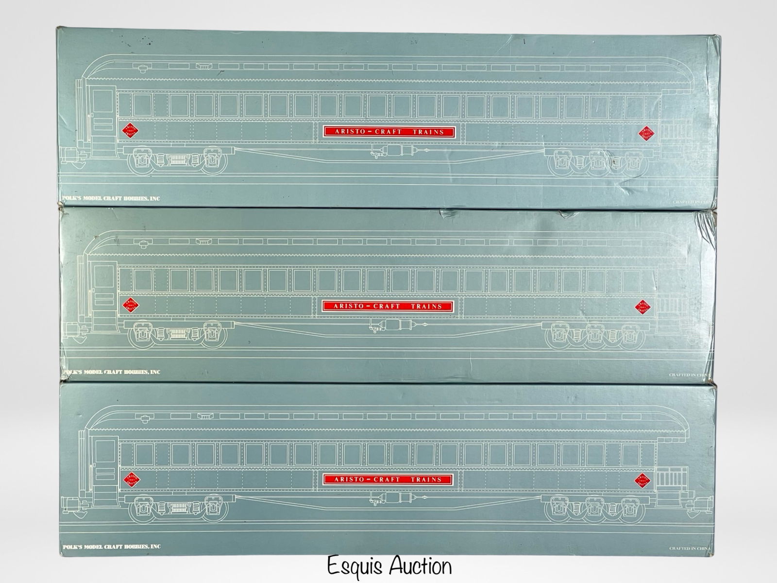 Aristo-Craft G Gauge Heavyweight Passenger Cars: Aristo-Craft G Gauge Heavyweight Passenger Cars- Coach, Diner and Observation. All in original boxes.