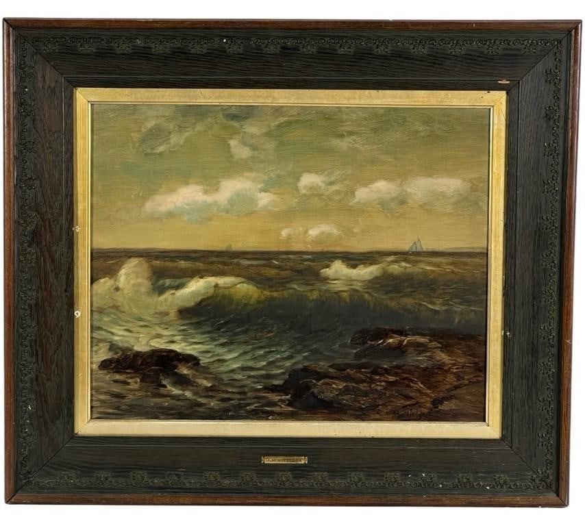 Jules R Mersfelder- Stormy Seascape Oil Painting (1 of 2)