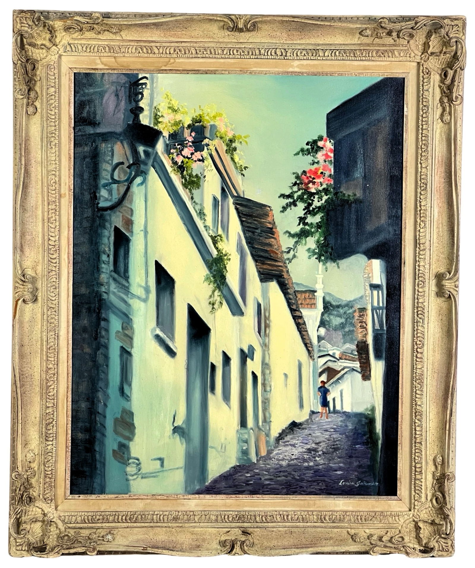 Louise Johnson Mediterranean Street Scene Painting (1 of 3)