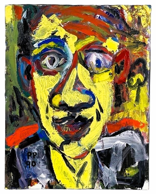 Cubist Portrait of a Man Acrylic Painting (1 of 4)