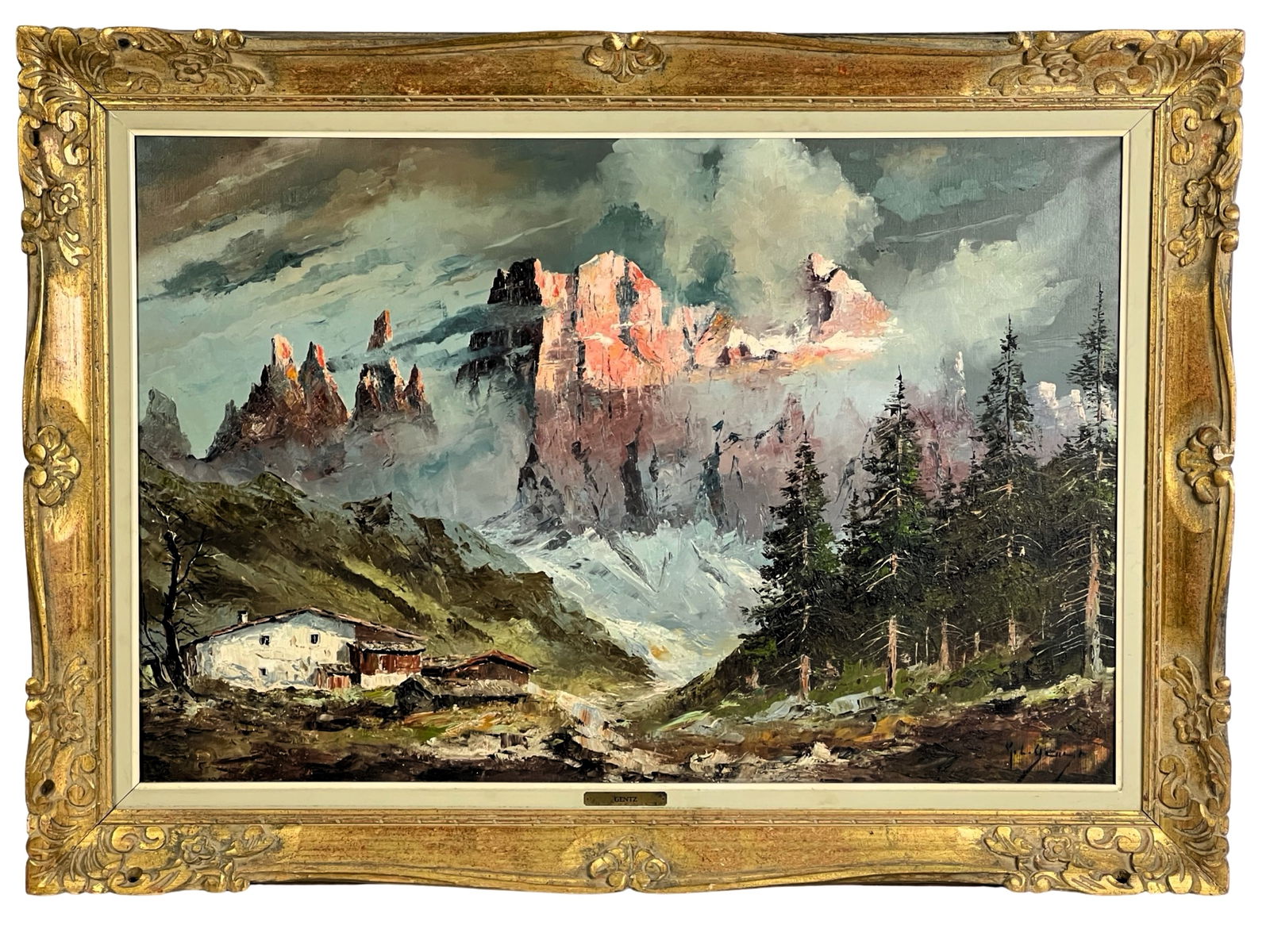 K.L. Gentz Austrian Mountain Landscape Painting (1 of 4)
