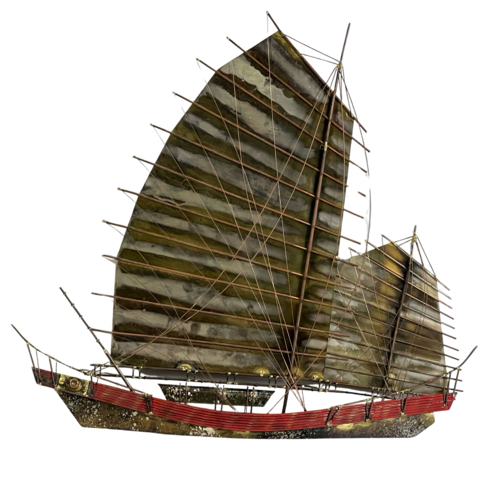 Curtis Jere- Chinese Sailing Boat Wall Sculpture (1 of 3)