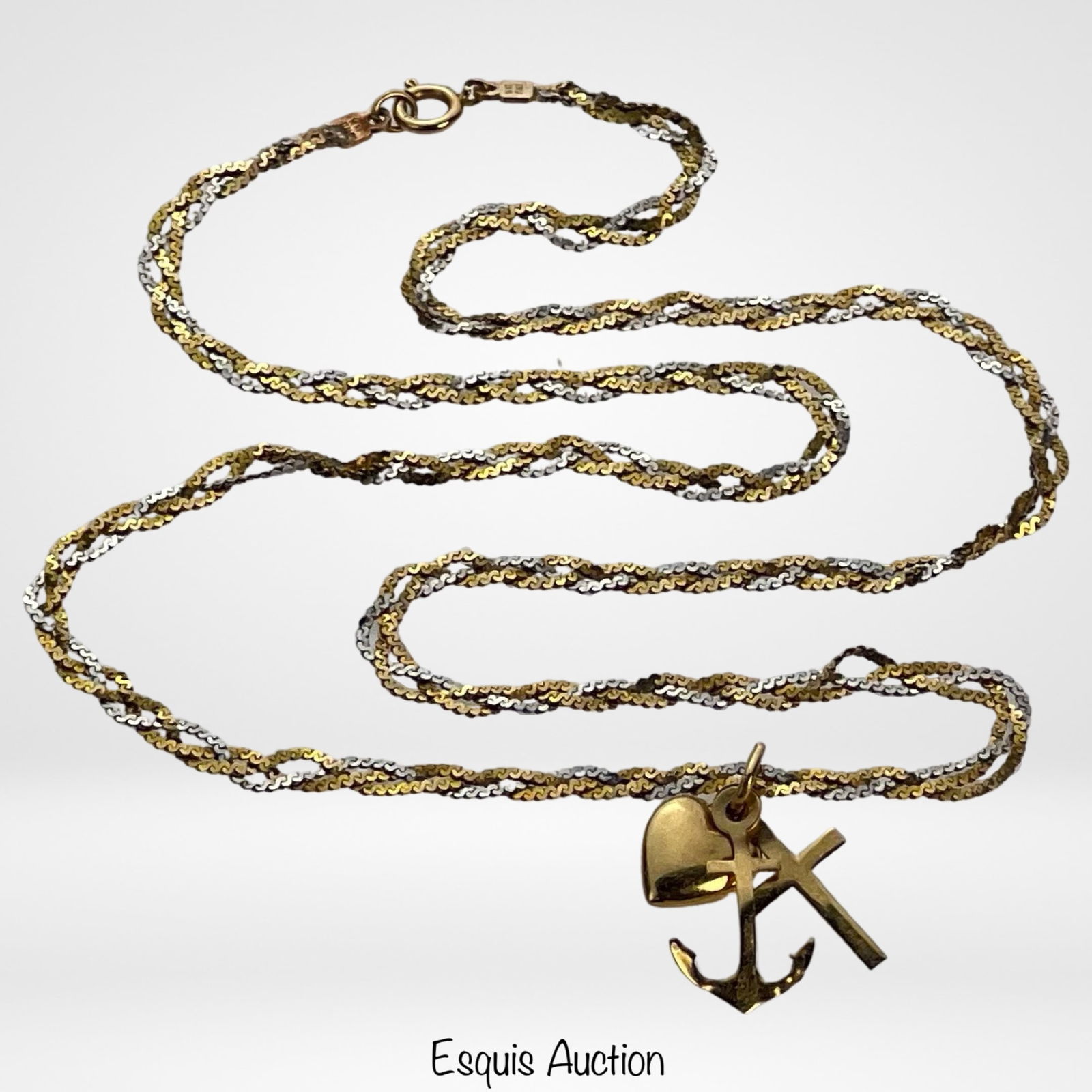 14k Gold Necklace with 3 Pendants (1 of 5)