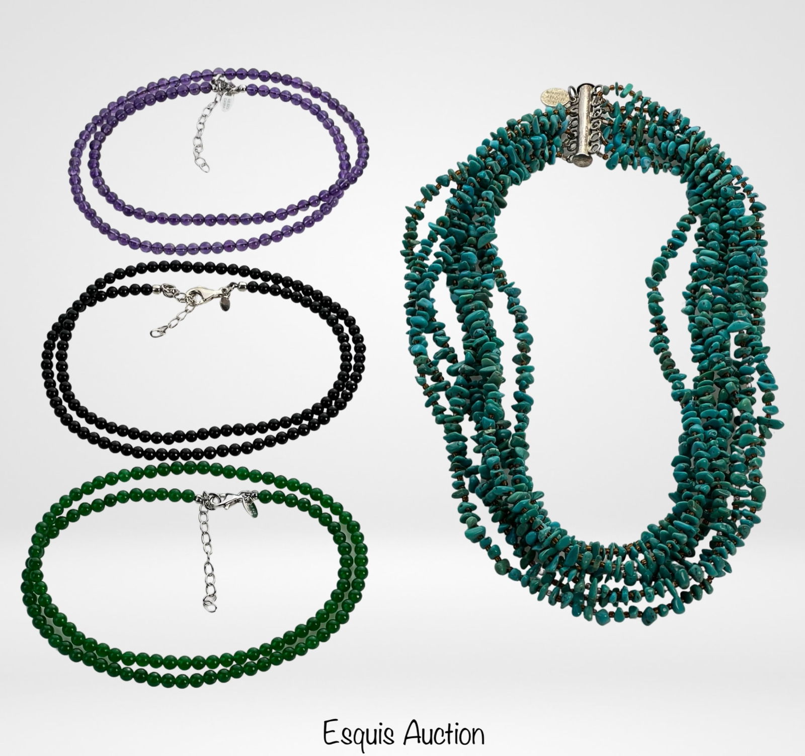 Sterling Silver & Turquoise Necklace & Beaded Nec (1 of 6)