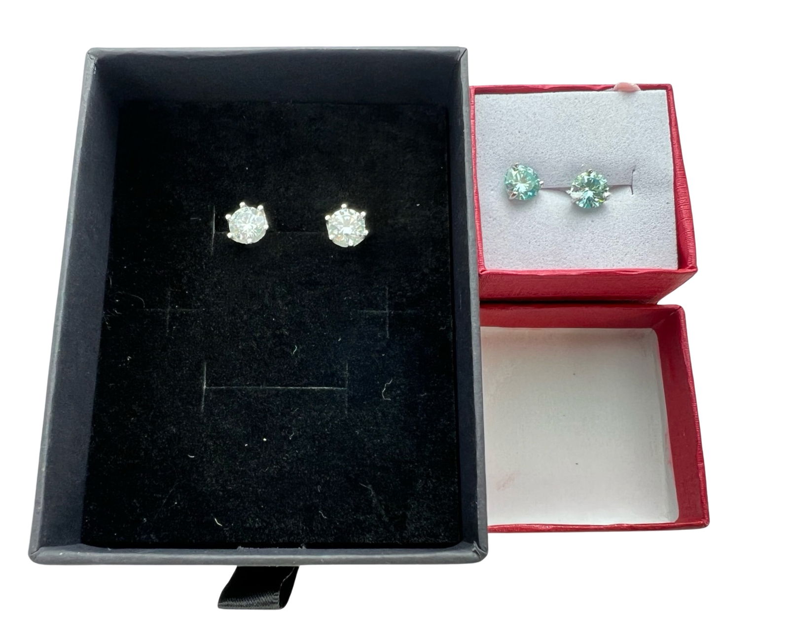 Moissanite Diamond Sterling Silver Esrrings- 1 Ct (1 of 7)