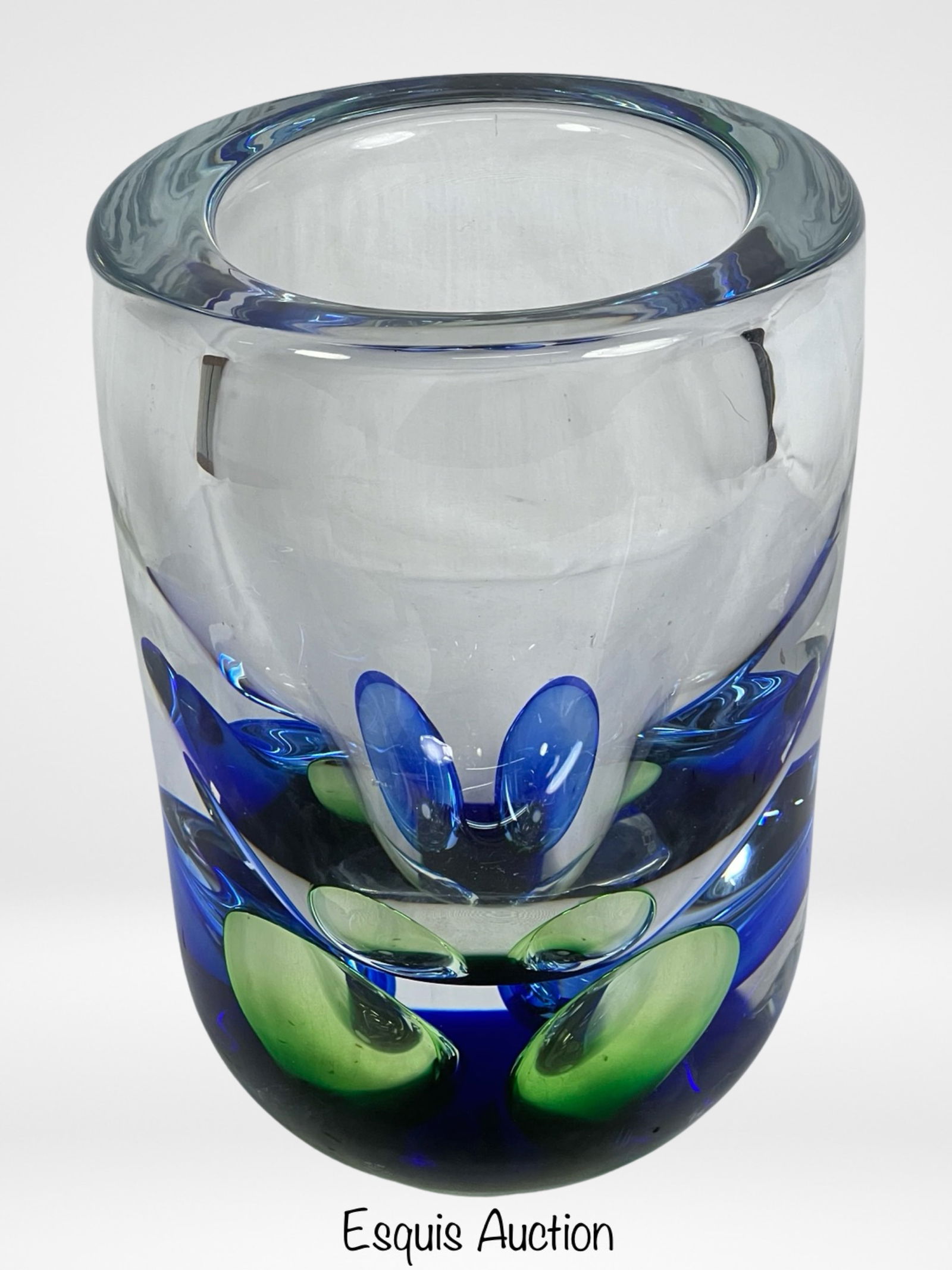 Studio Ahus Sweden Crystal Art Glass Graal Vase (1 of 5)
