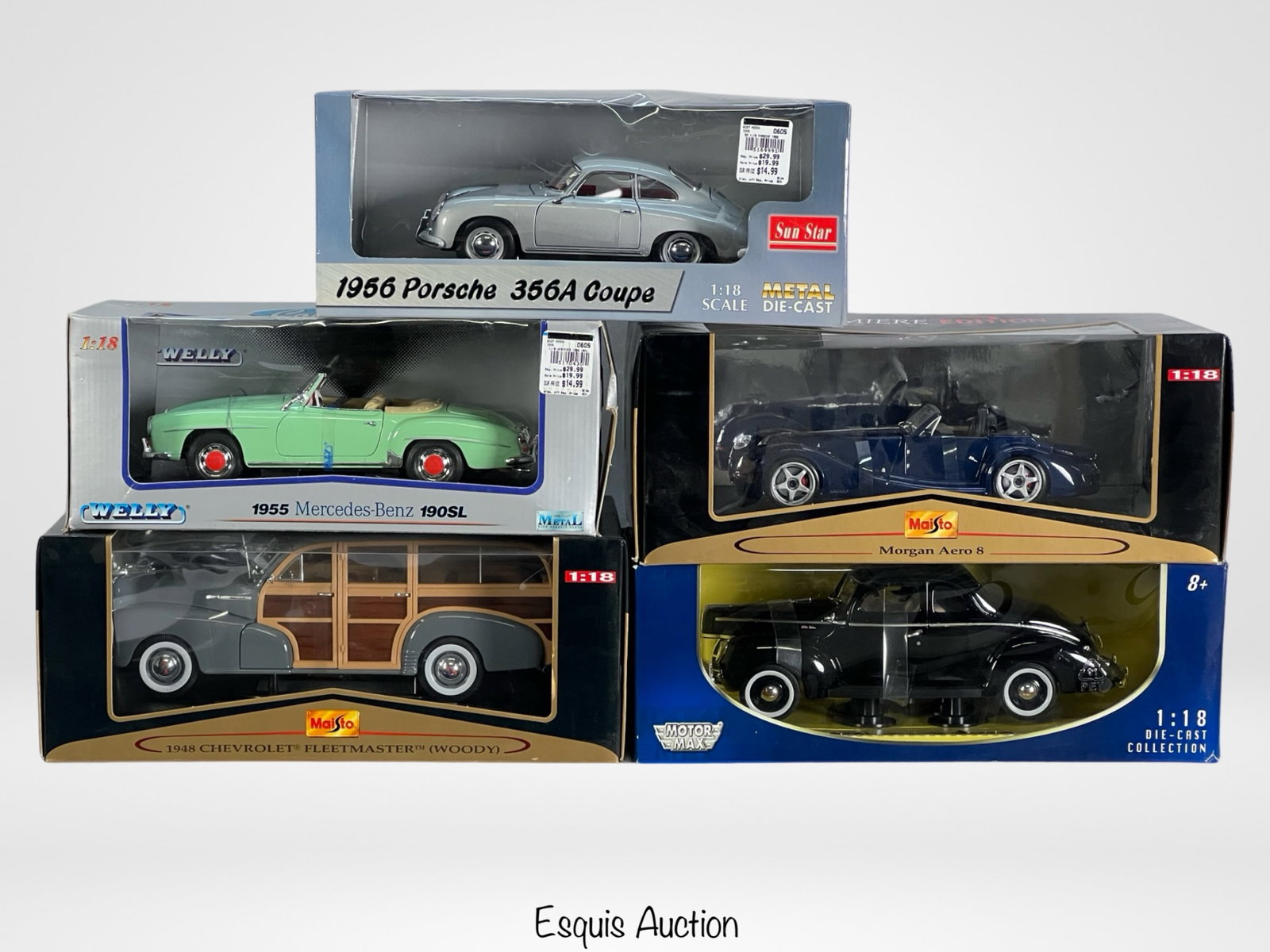 Lot De 4 Miniatures Voitures Et Camions Pick-up - échelle 1:24 - Maisto / Motor Max - état Comme Neuf