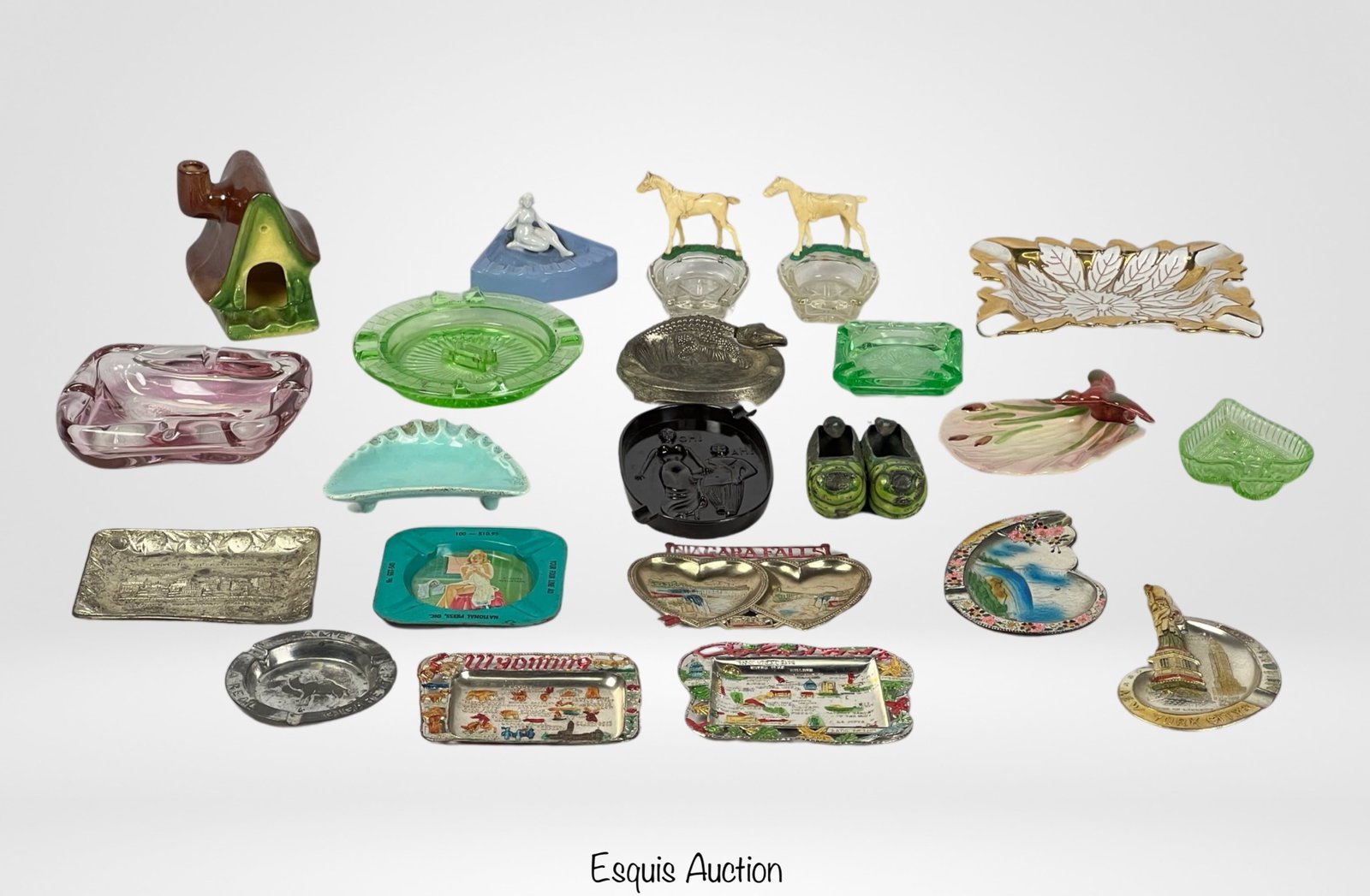 Assortment of Vintage Cigarette Ashtrays: Assortment of Vintage Cigarette Ashtrays