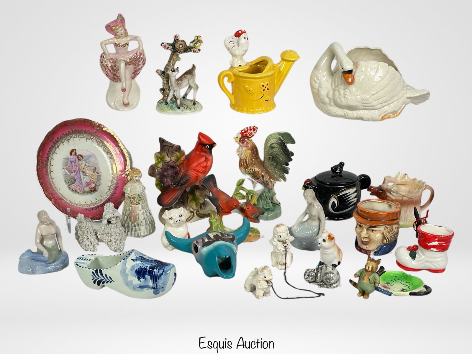 Assortment of Vintage Figurines, Pottery, Plate (1 of 6)
