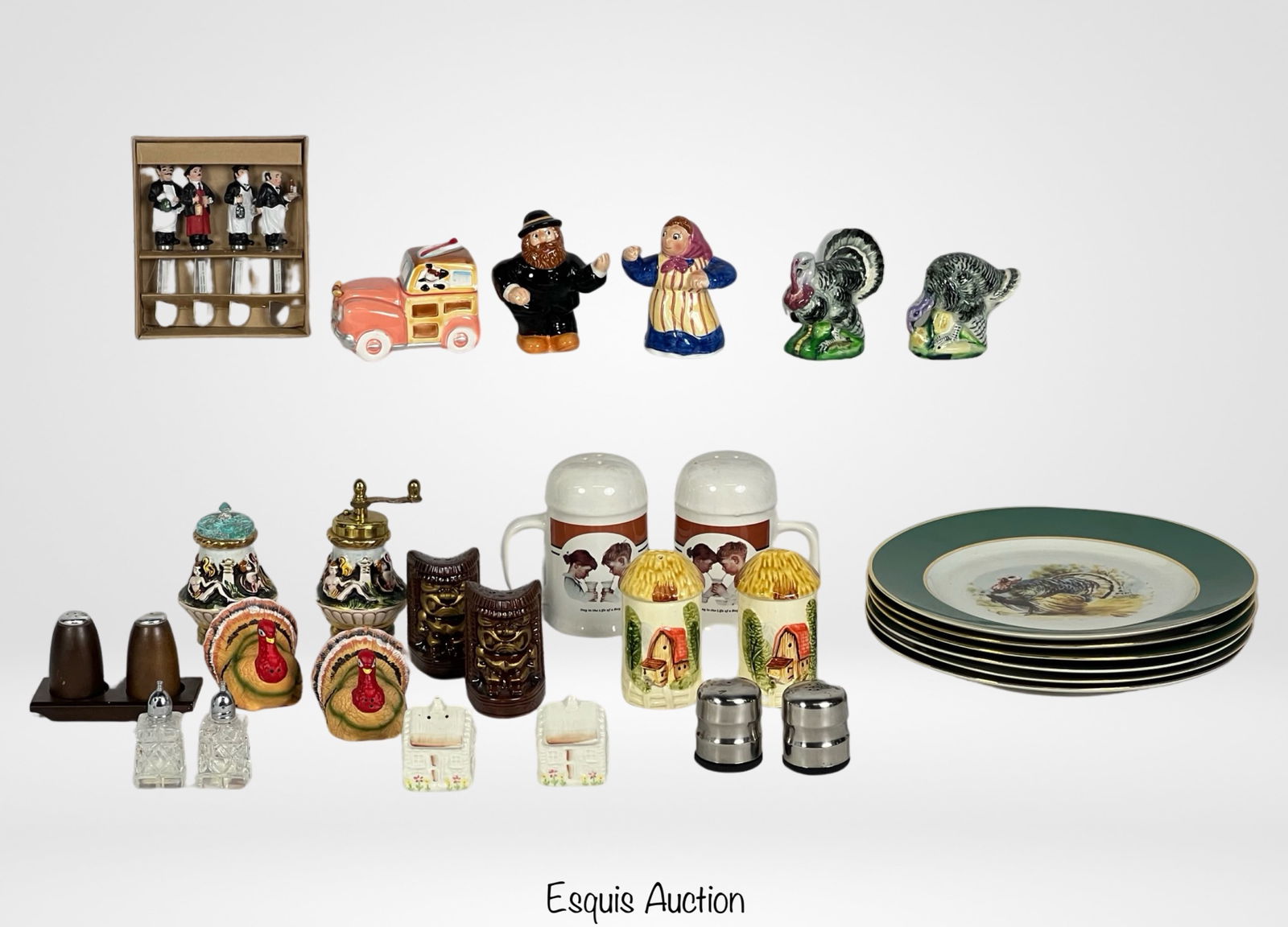 Vintage Figural Salt & Pepper Shakers & Vogue Plat (1 of 7)