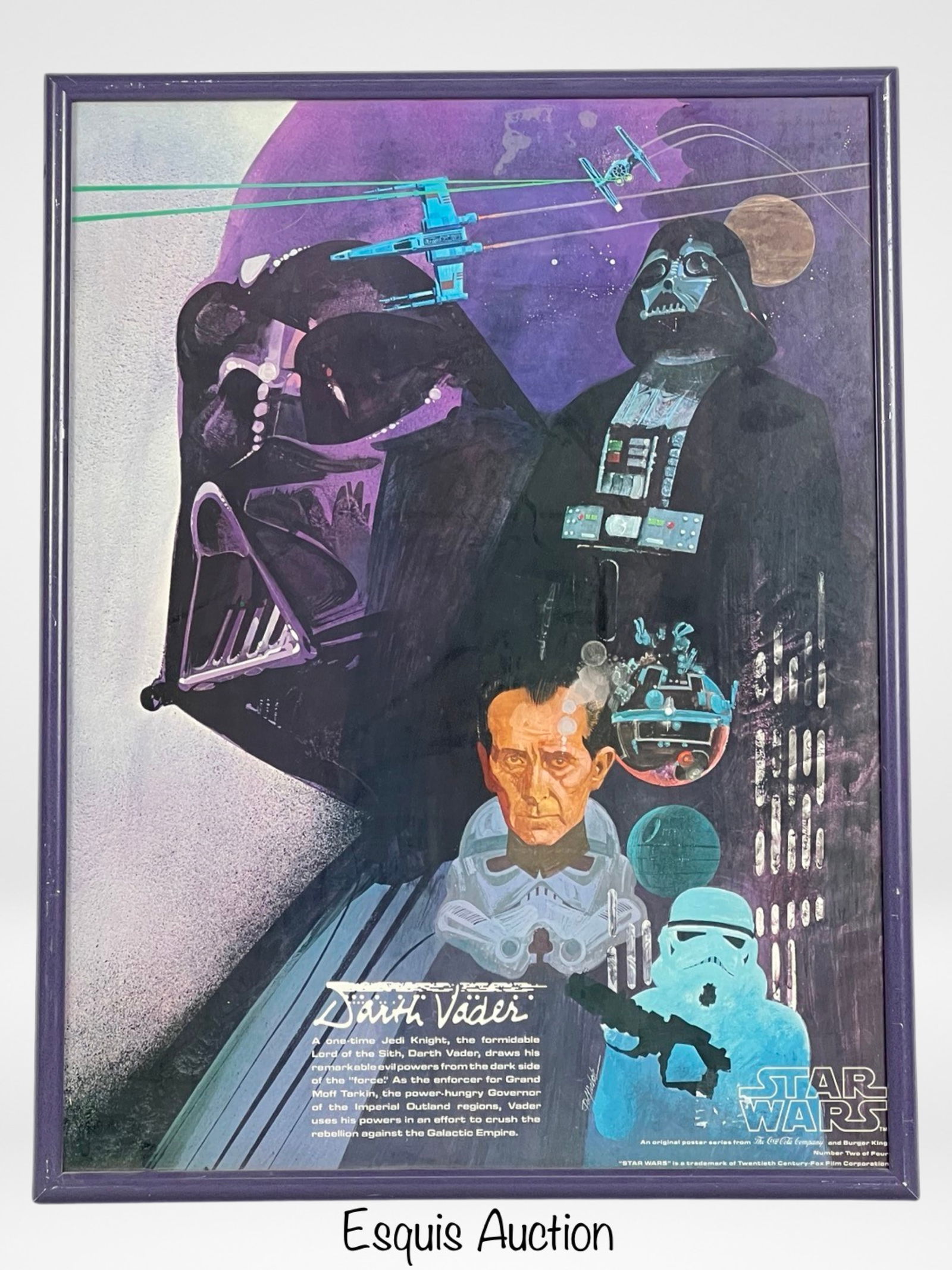 1977 Star Wars Darth Vader Movie Poster Coca Cola (1 of 2)
