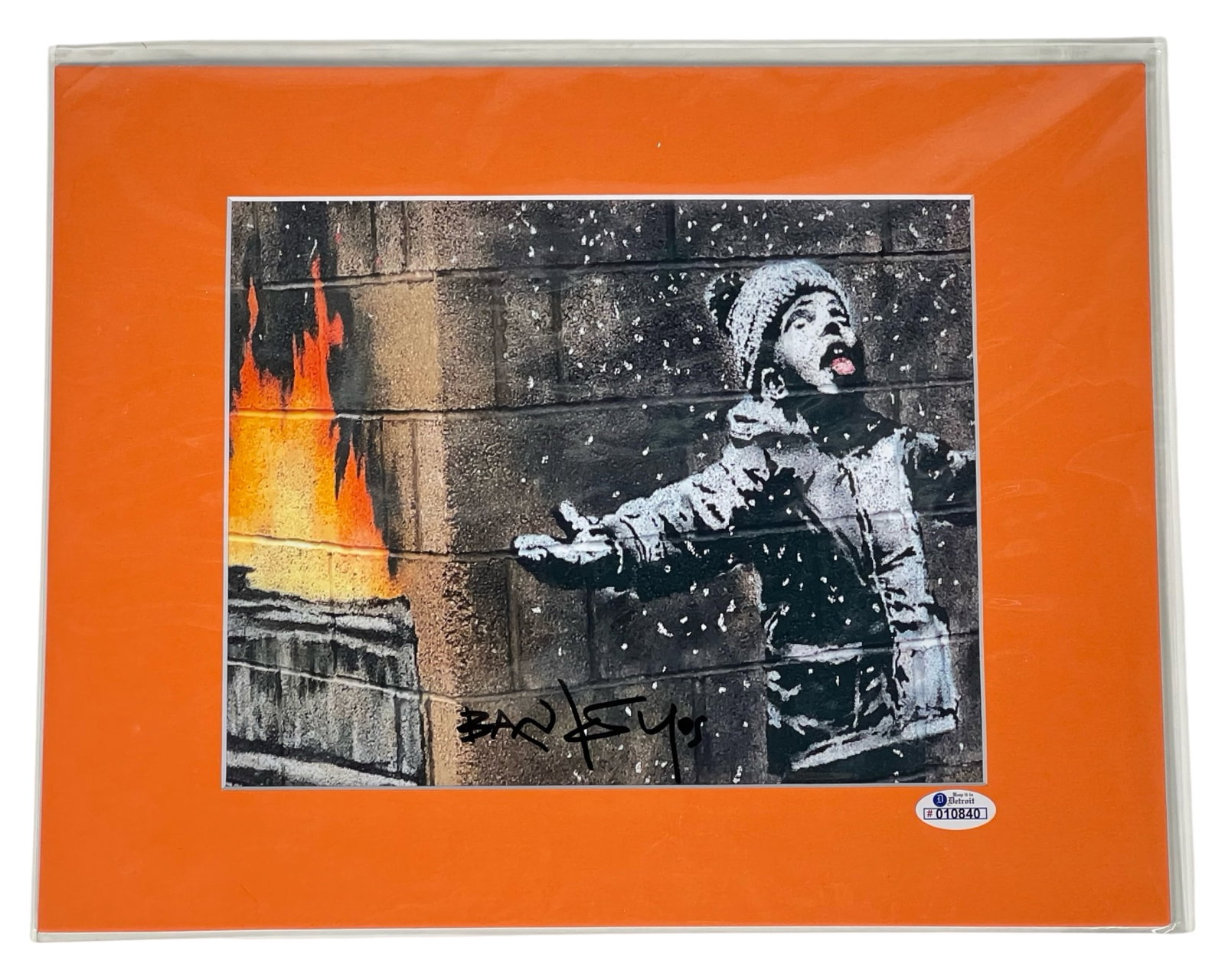 Banksy Autographed Graffiti Street Art Photograph: Own a piece of the elusive Banksy's iconic street art with this autographed graffiti art photograph. The enigmatic artist's signature enhances this collector's item, showcasing a snapshot of the ephem