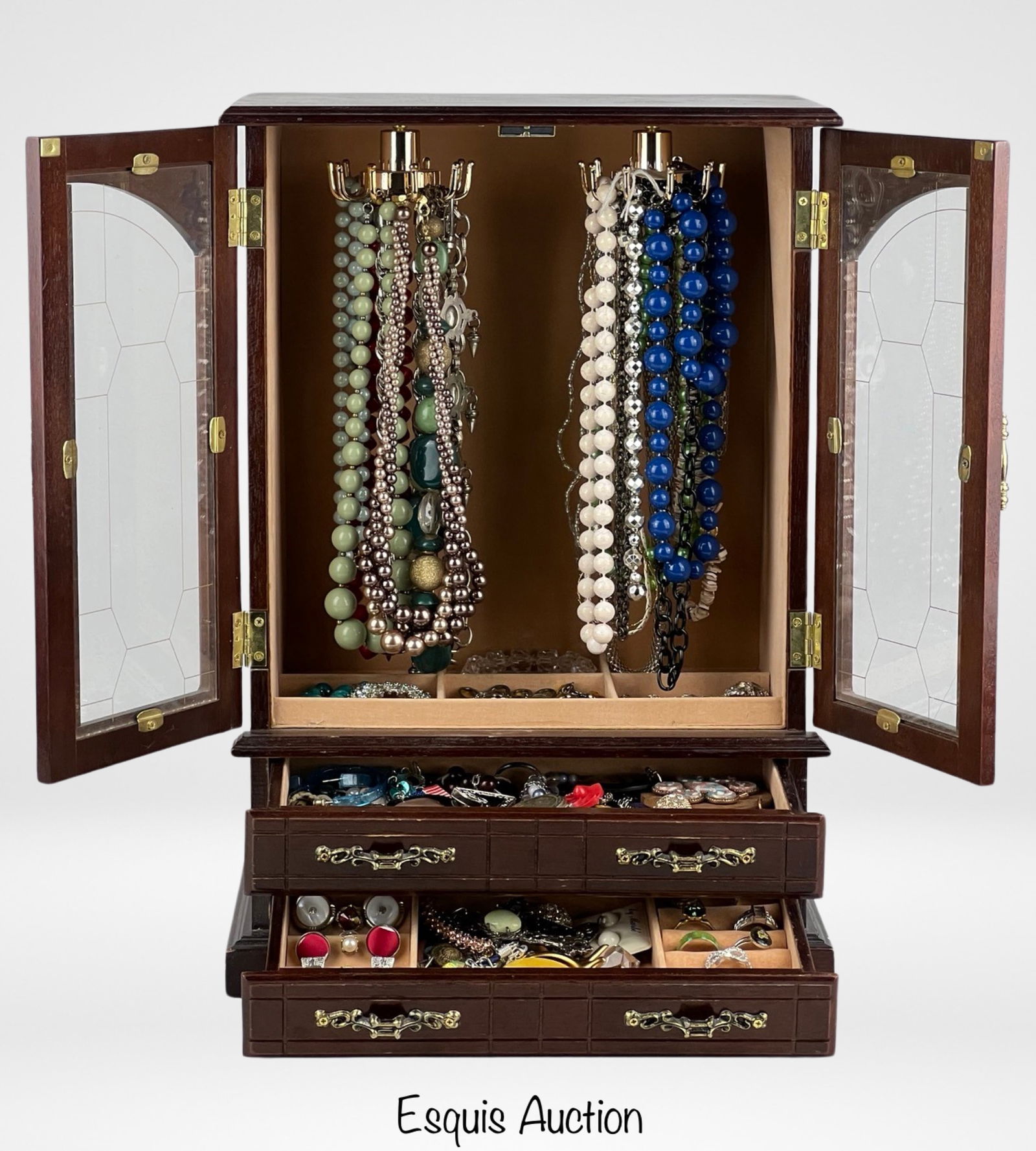 Vintage Wooden Jewelry Chest full of Unsearched Je (1 of 7)