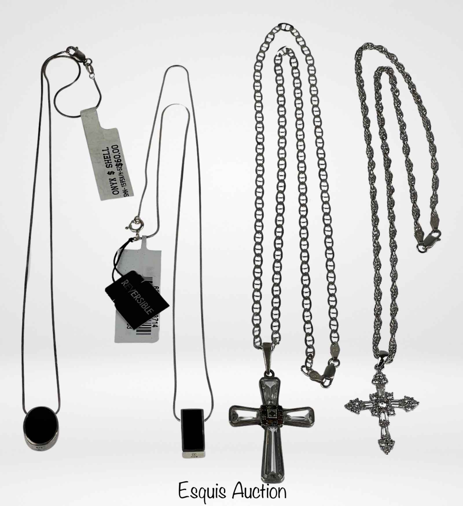Sterling Silver Jewelry- Necklaces w/ Crosses & Pe (1 of 4)