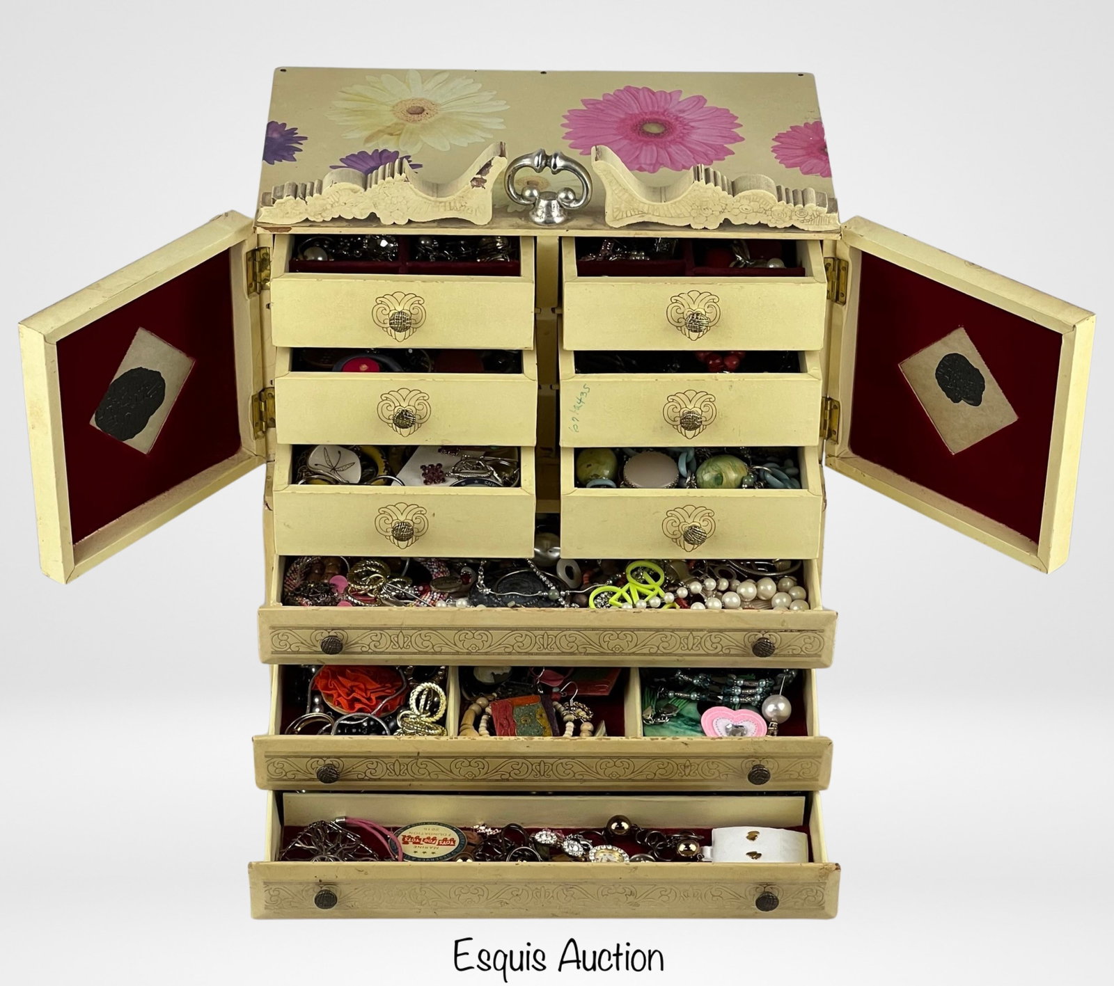Vintage Jewelry Box full of Unsearched Jewelry: Embark on a nostalgic journey with this Vintage Jewelry Chest, a captivating repository brimming with Unsearched Jewelry ready to be unveiled. The intrinsic charm of the chest adds an extra layer of a