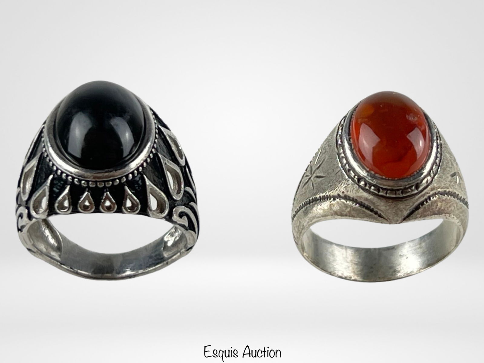 Two Sterling Silver Rings with Stones. (1 of 5)