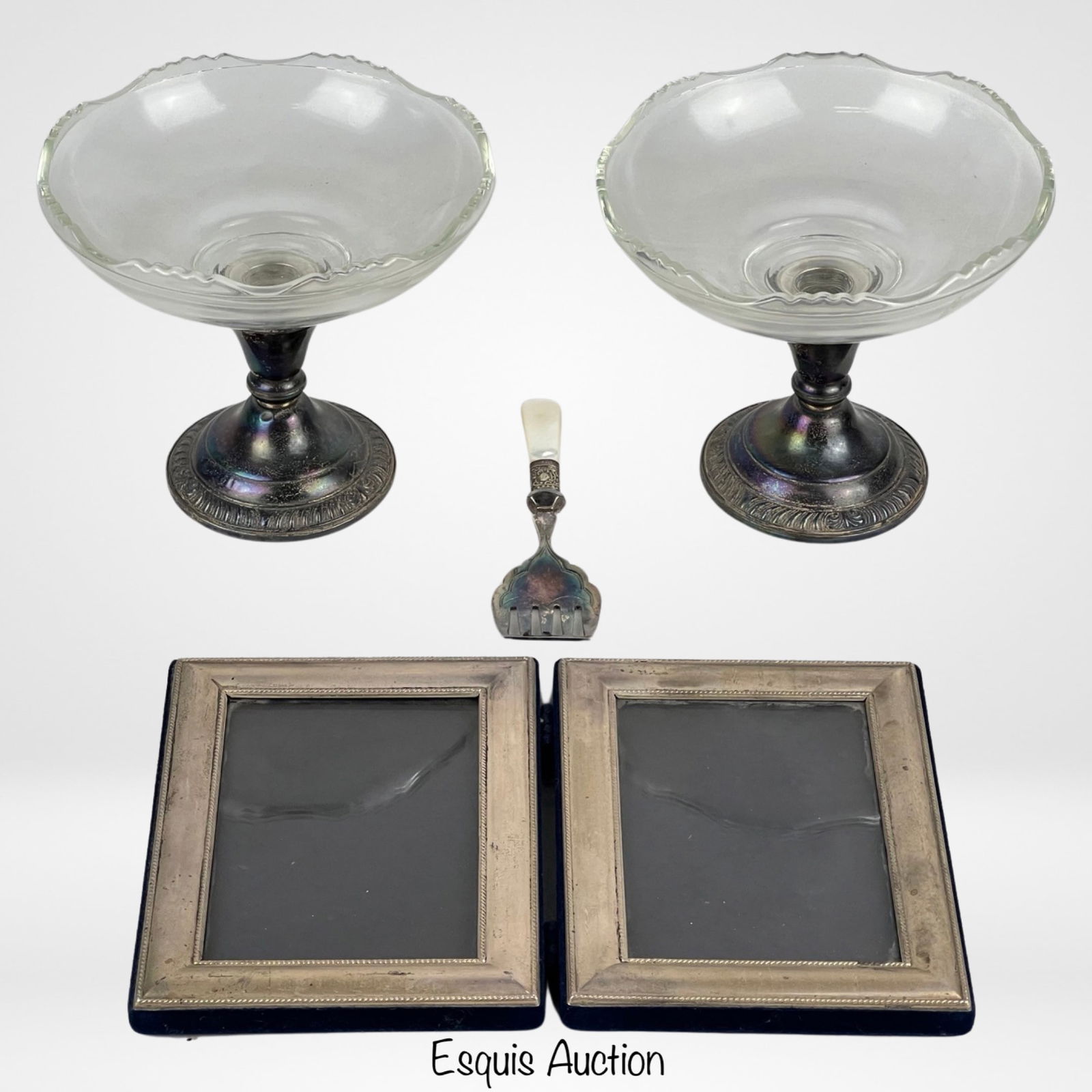 Pair of Vintage Sterling Silver Candlestick Compot (1 of 7)