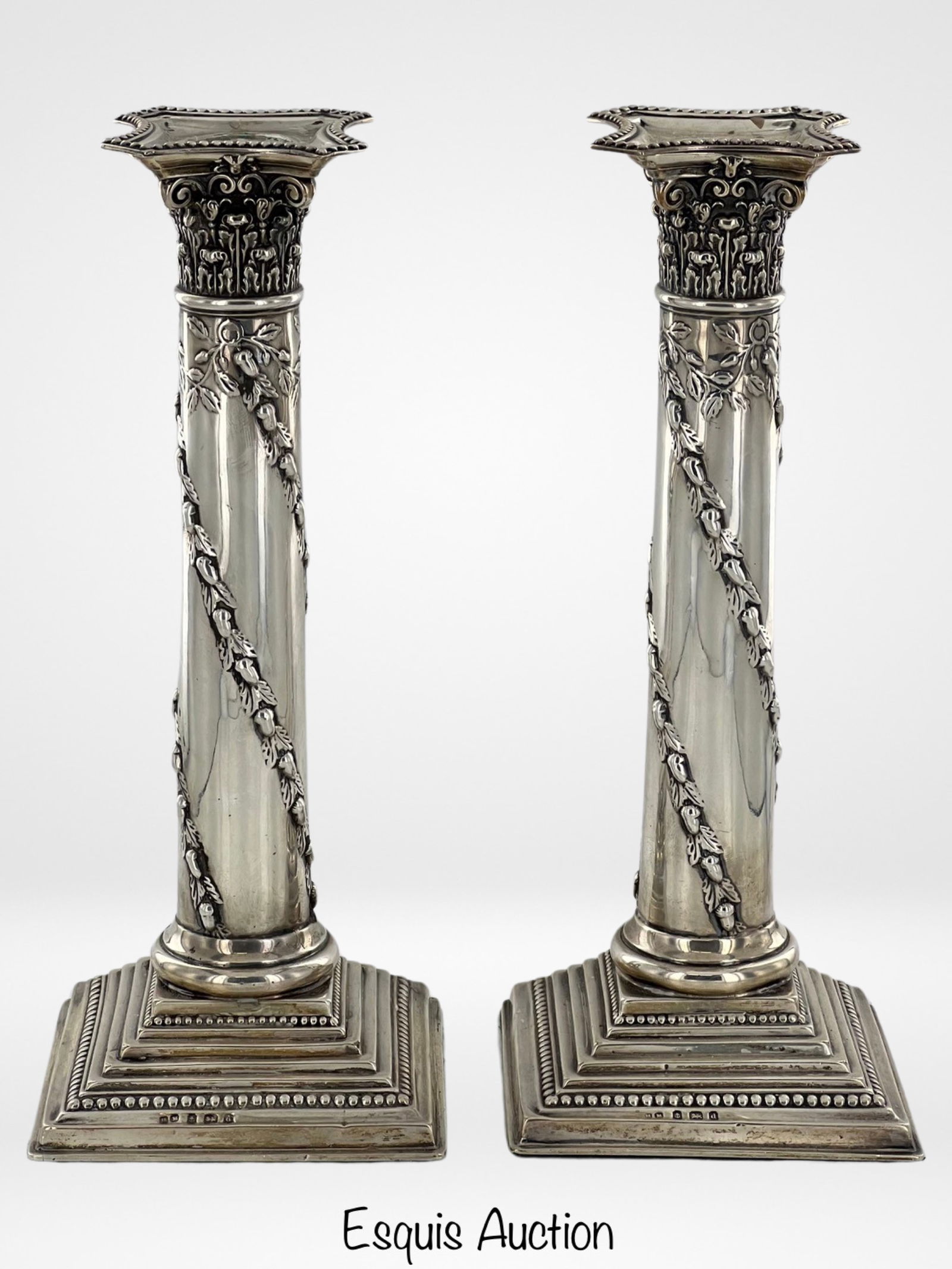Henry Matthews 1903 Sterling Silver Candlesticks (1 of 5)