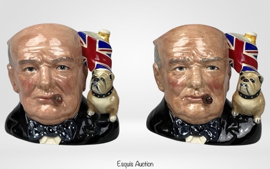 Royal Doulton- 2 Large Winston Churchill Toby Jugs (1 of 4)